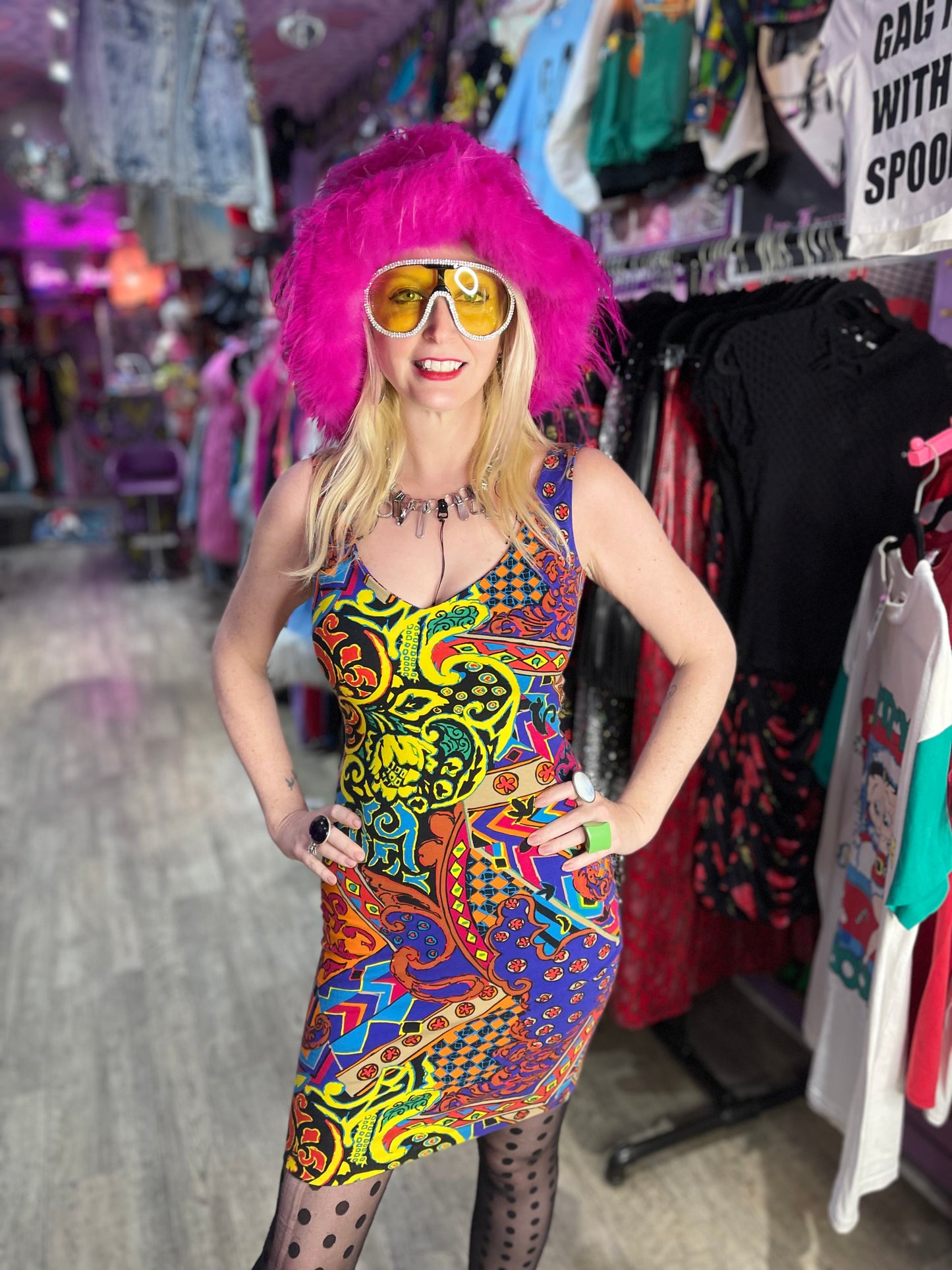 Vintage 80s Punk Label Betsey Johnson Dress