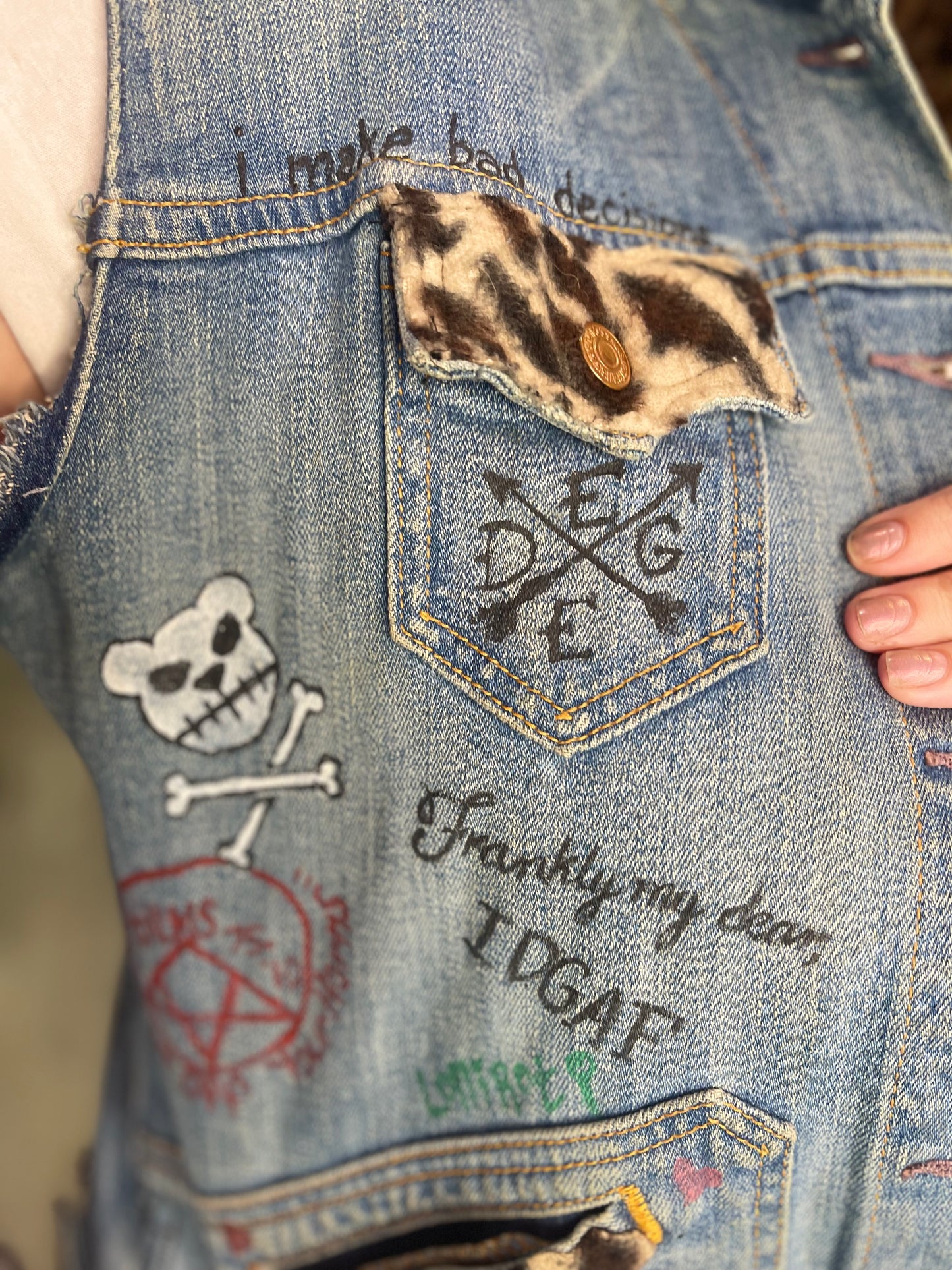 Vintage 90s Customized Punk Feminist Vest - Spark Pretty