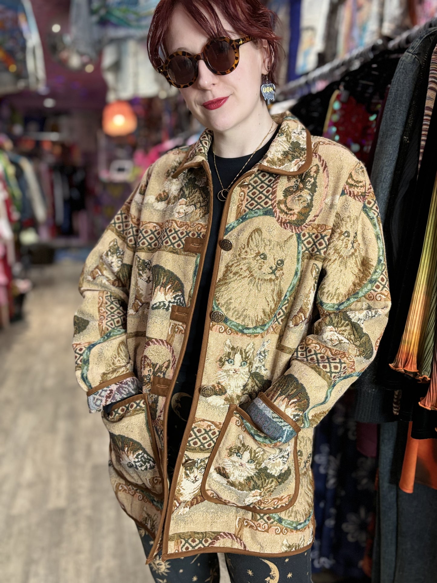 Vintage 90s Cats Tapestry Jacket
