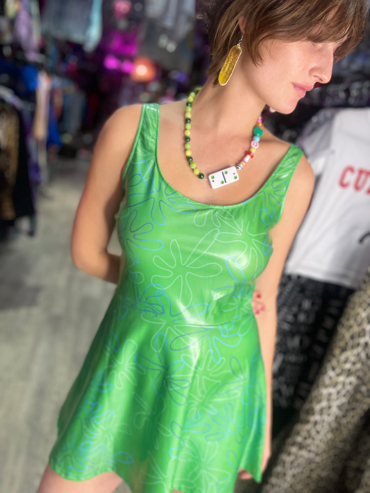 Vintage Y2K Green Skater Dress - Spark Pretty