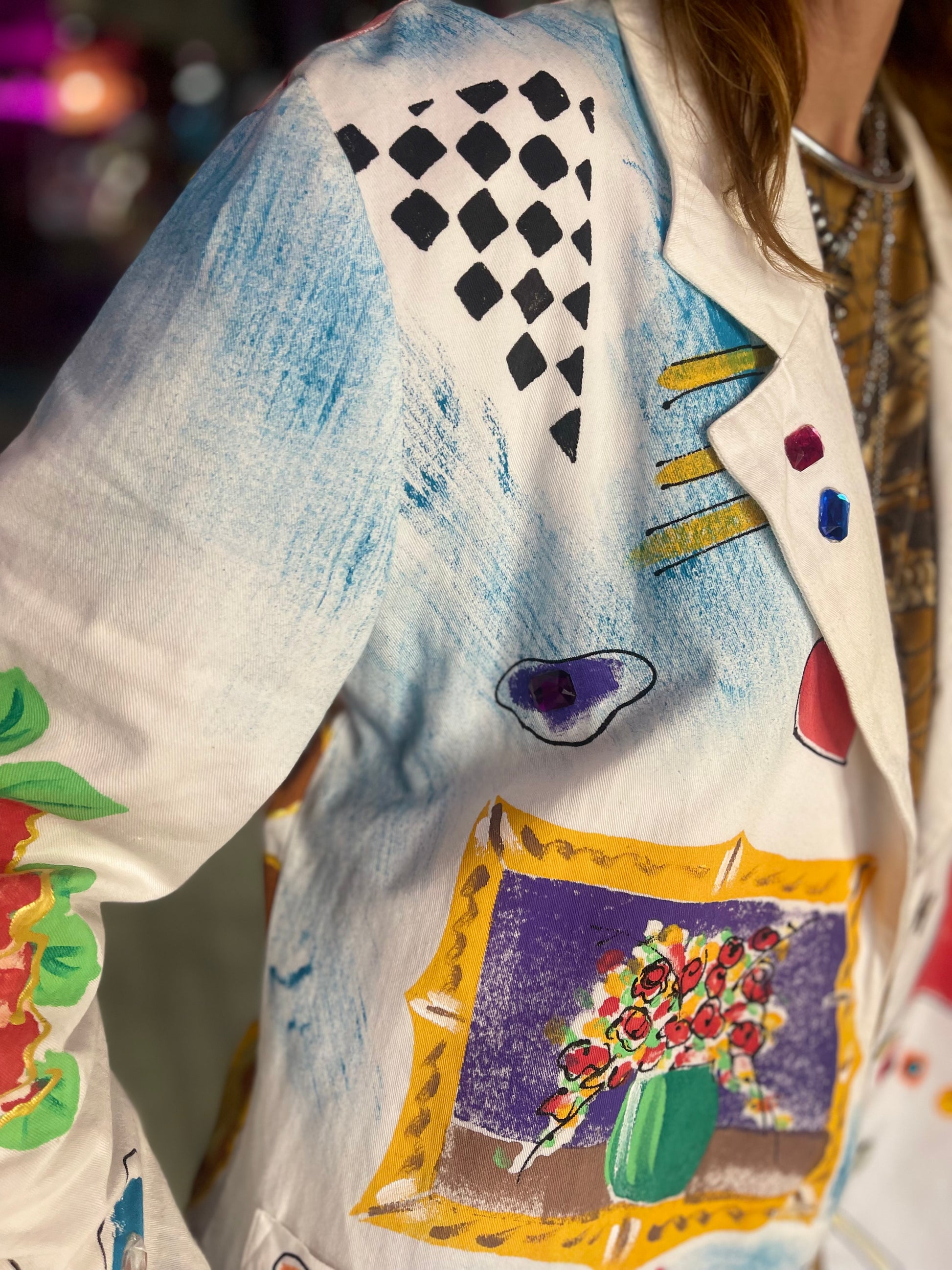 Vintage 90s Painted and Bedazzled Blazer - Spark Pretty