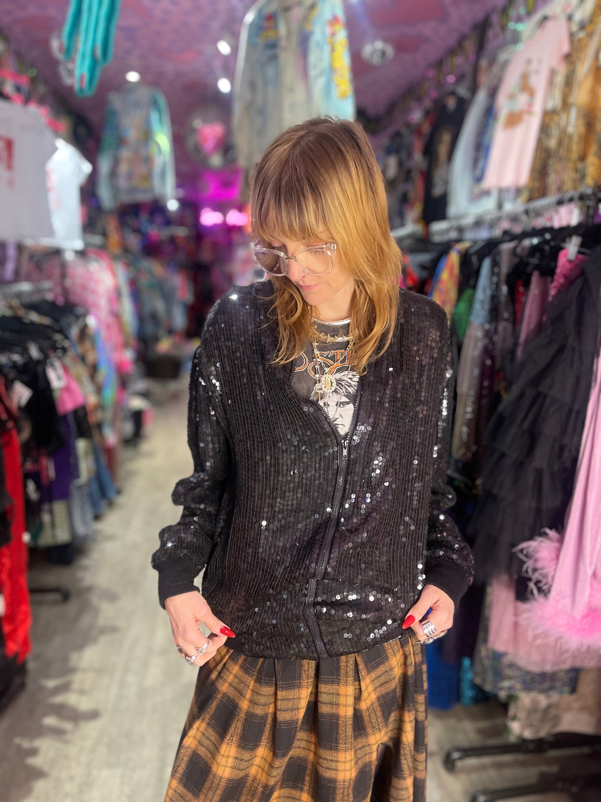 80s Sequin Jaguar Bomber Jacket - Spark Pretty