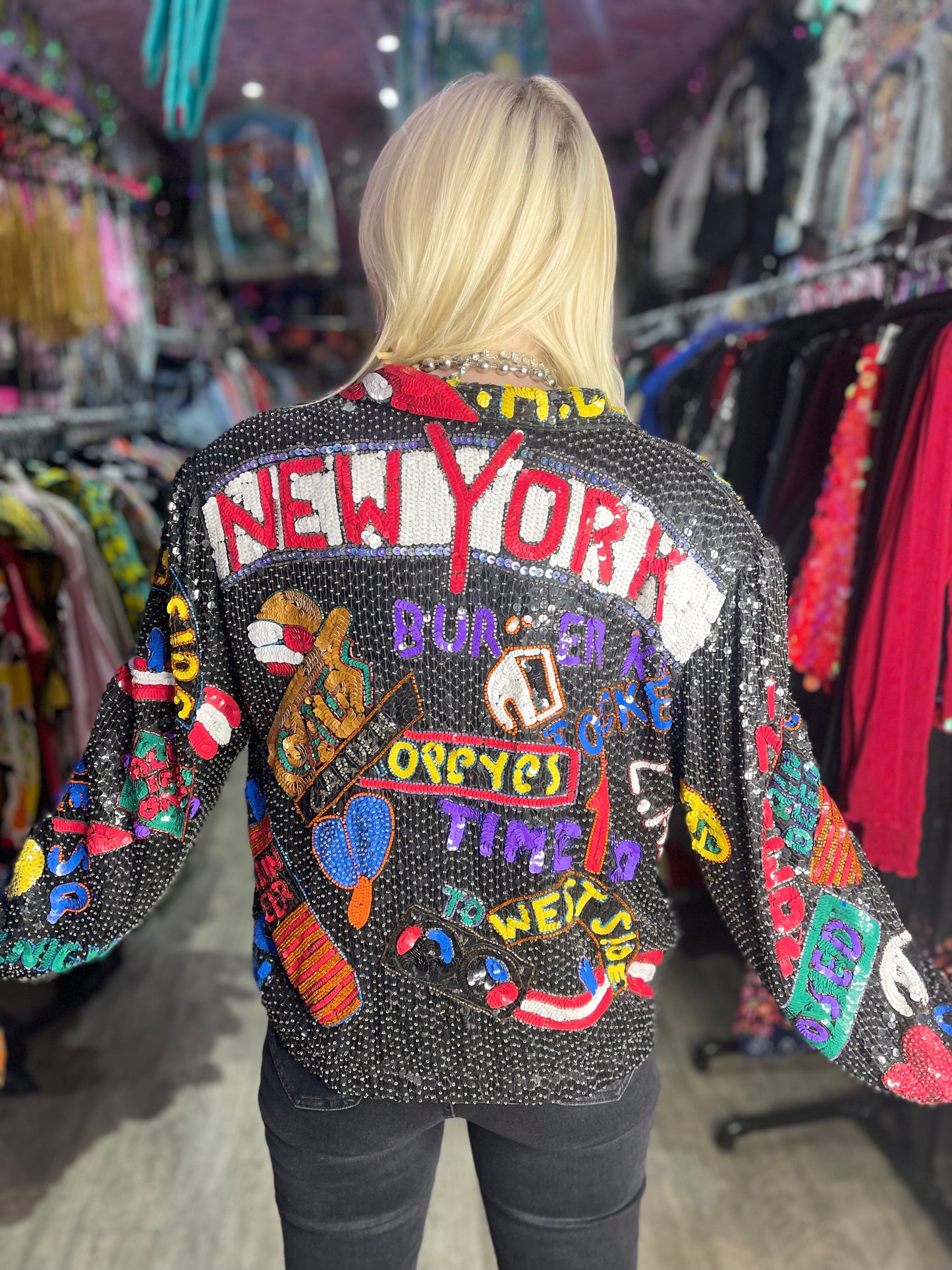 Vintage 80s Sequin New York Jacket