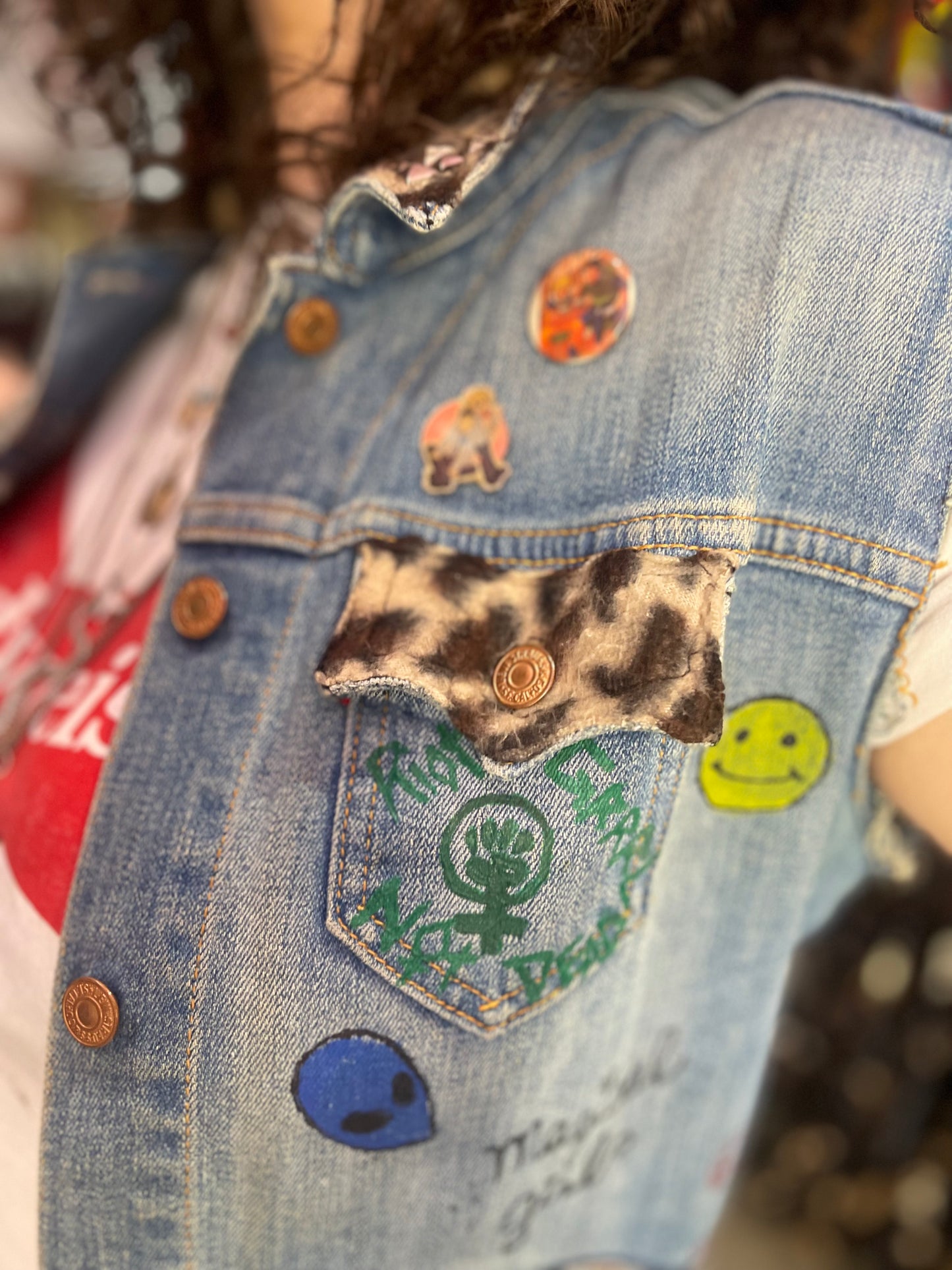 Vintage 90s Customized Punk Feminist Vest - Spark Pretty