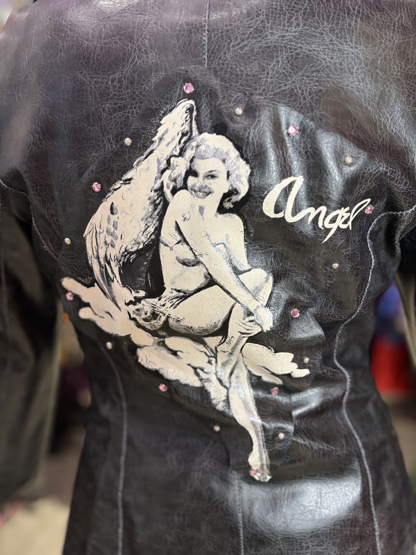 Vintage Y2K Pleather Angel Jacket