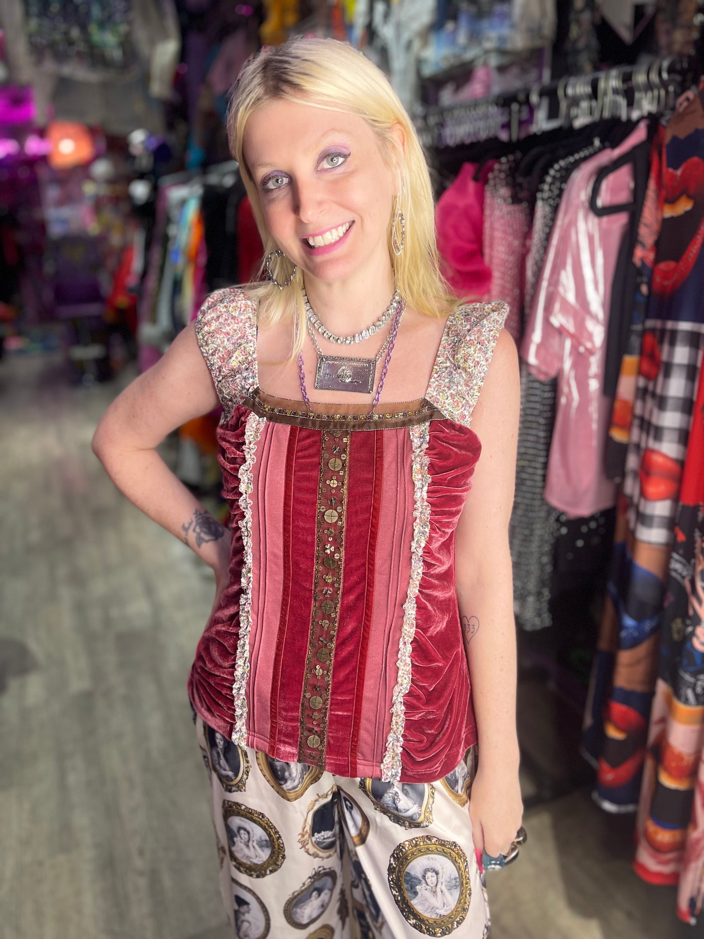 Vintage Y2K Romantic Velvety Top