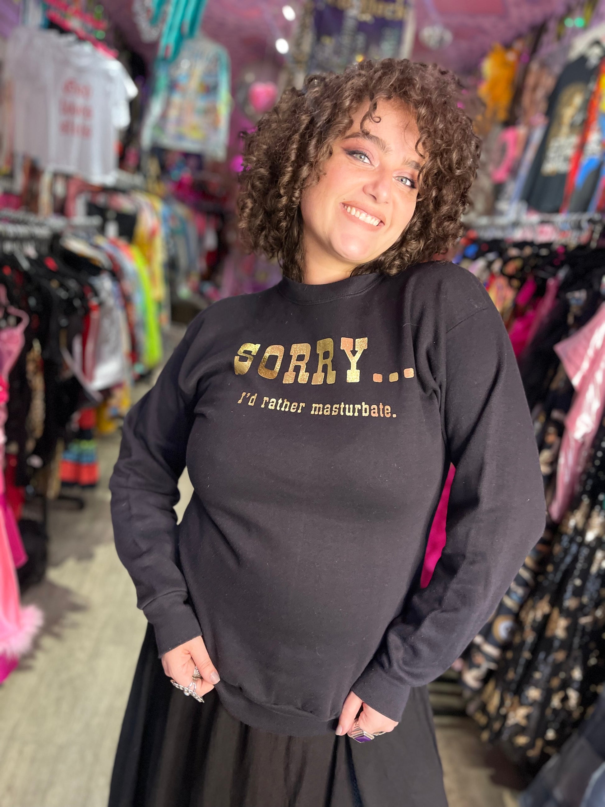 Vintage 80s Novelty I’d Rather Sweatshirt - Spark Pretty