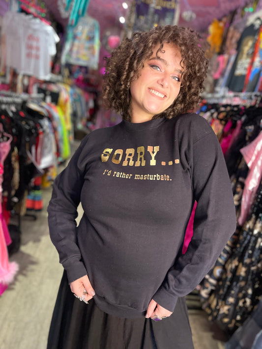Vintage 80s Novelty I’d Rather Sweatshirt - Spark Pretty