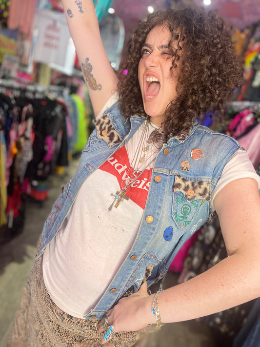 Vintage 90s Customized Punk Feminist Vest - Spark Pretty