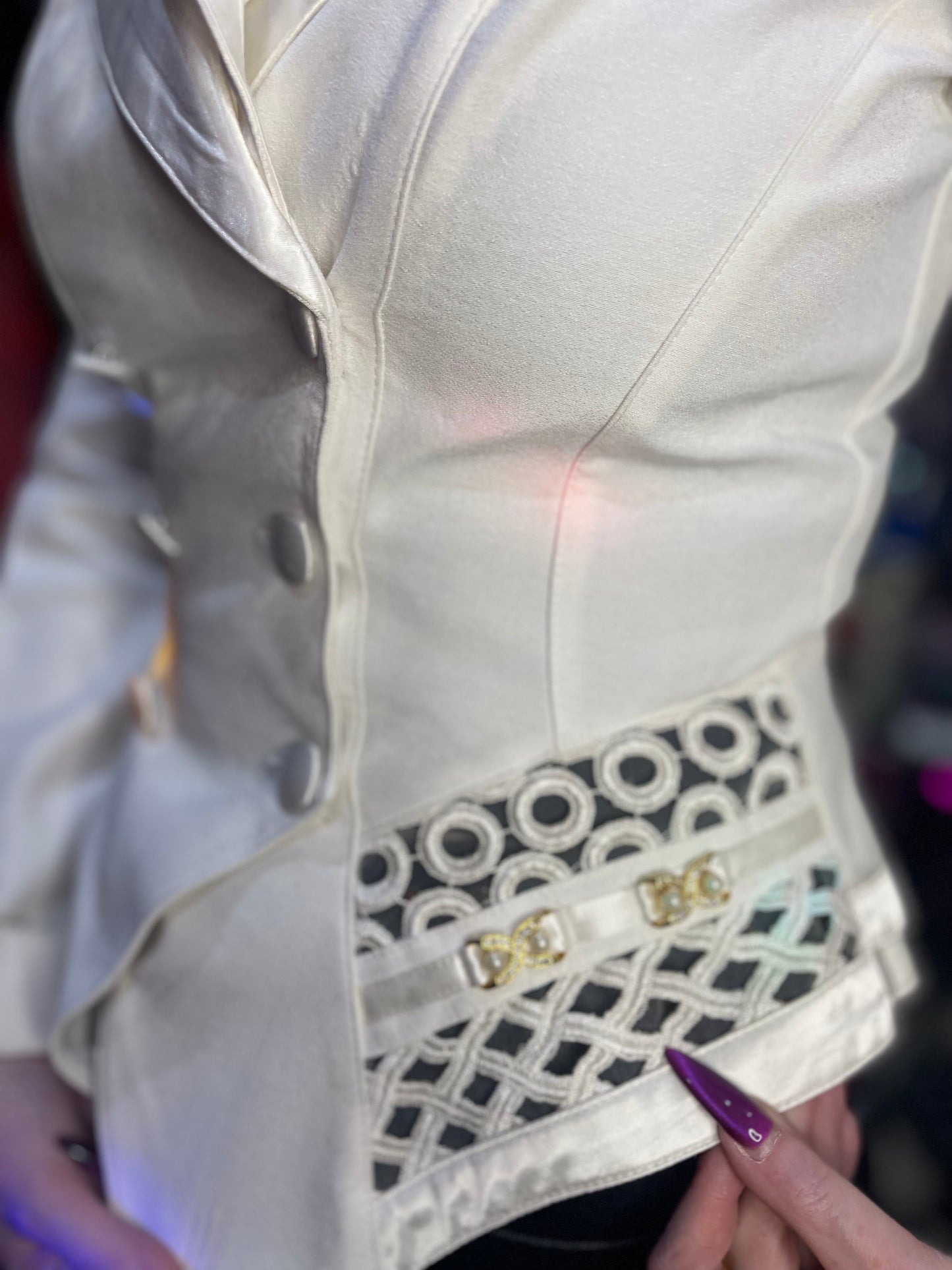 Vintage 90s White Peplum Jacket