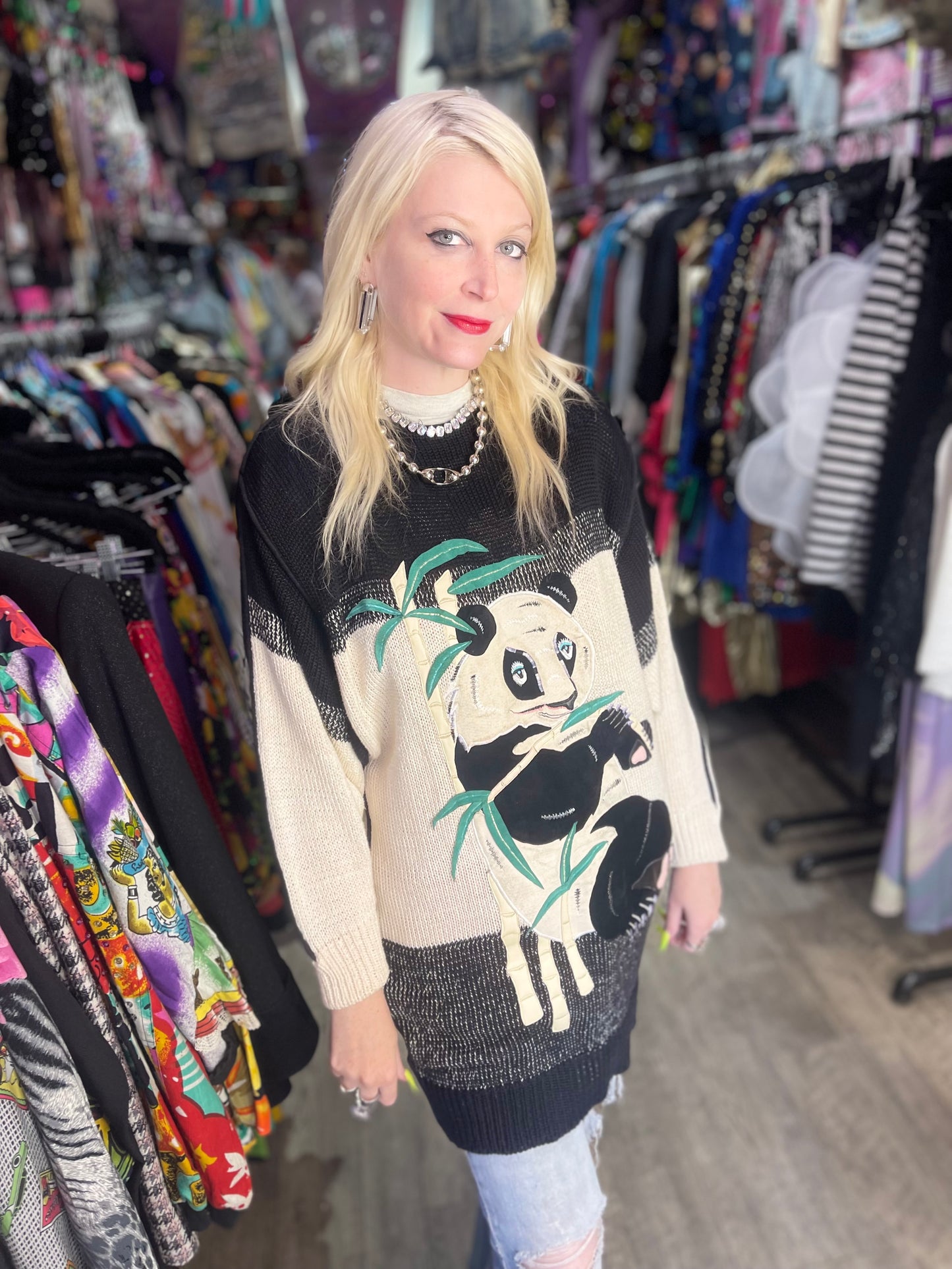 Vintage 80s Panda Sweater