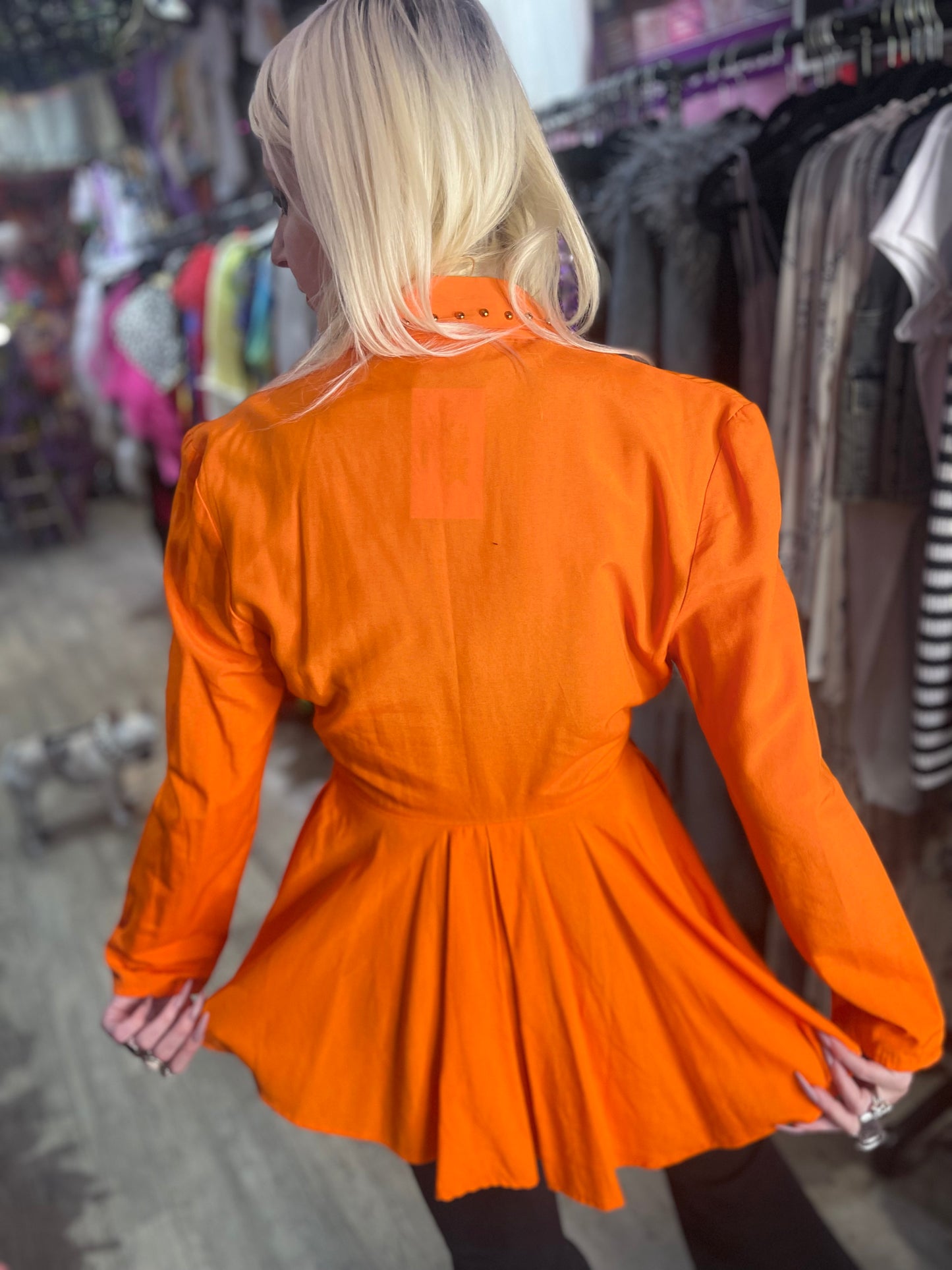 Vintage 90s Neon Orange Blazer