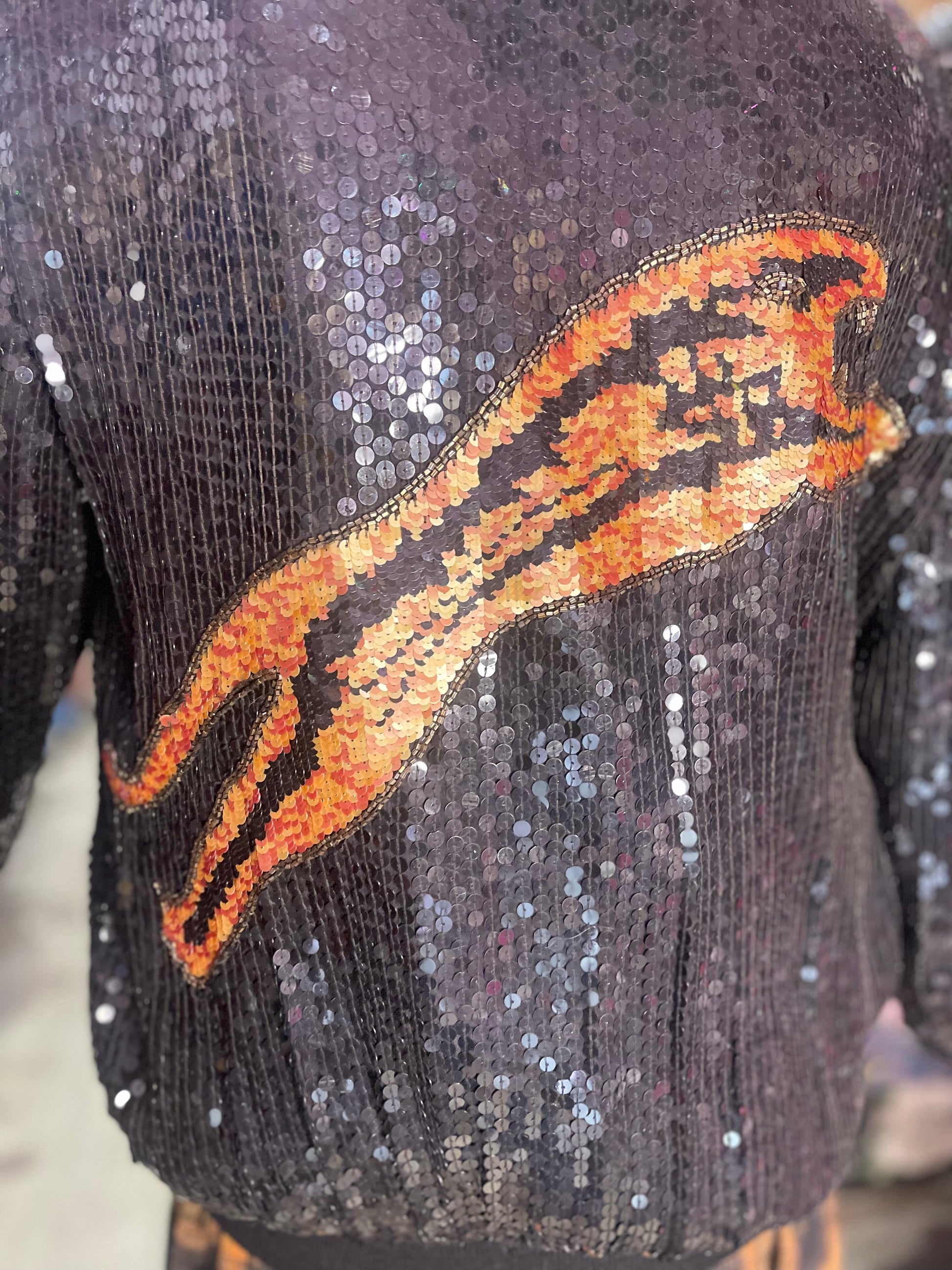 80s Sequin Jaguar Bomber Jacket - Spark Pretty