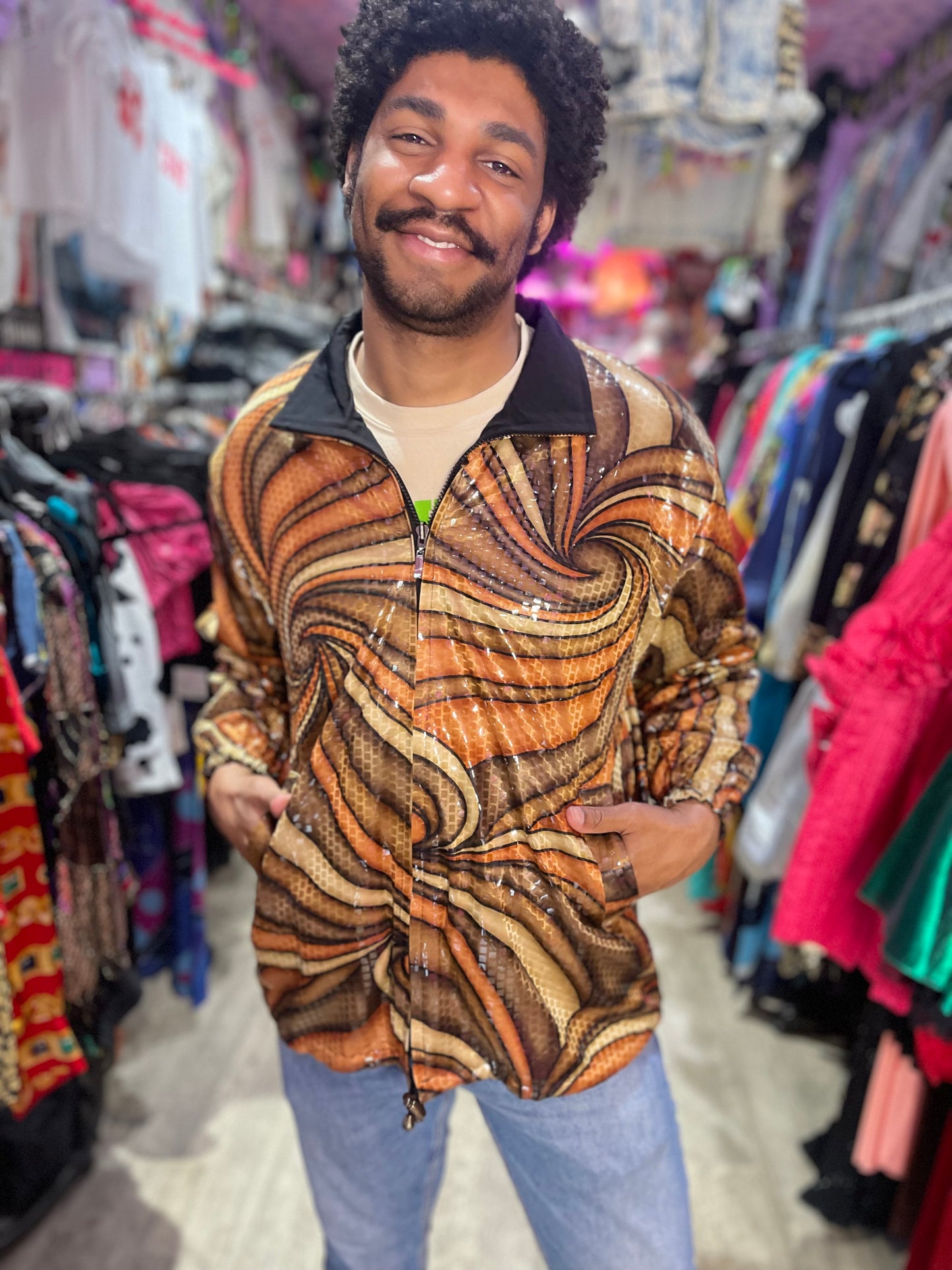 Vintage 90s Shiny Sequin Swirl Jacket
