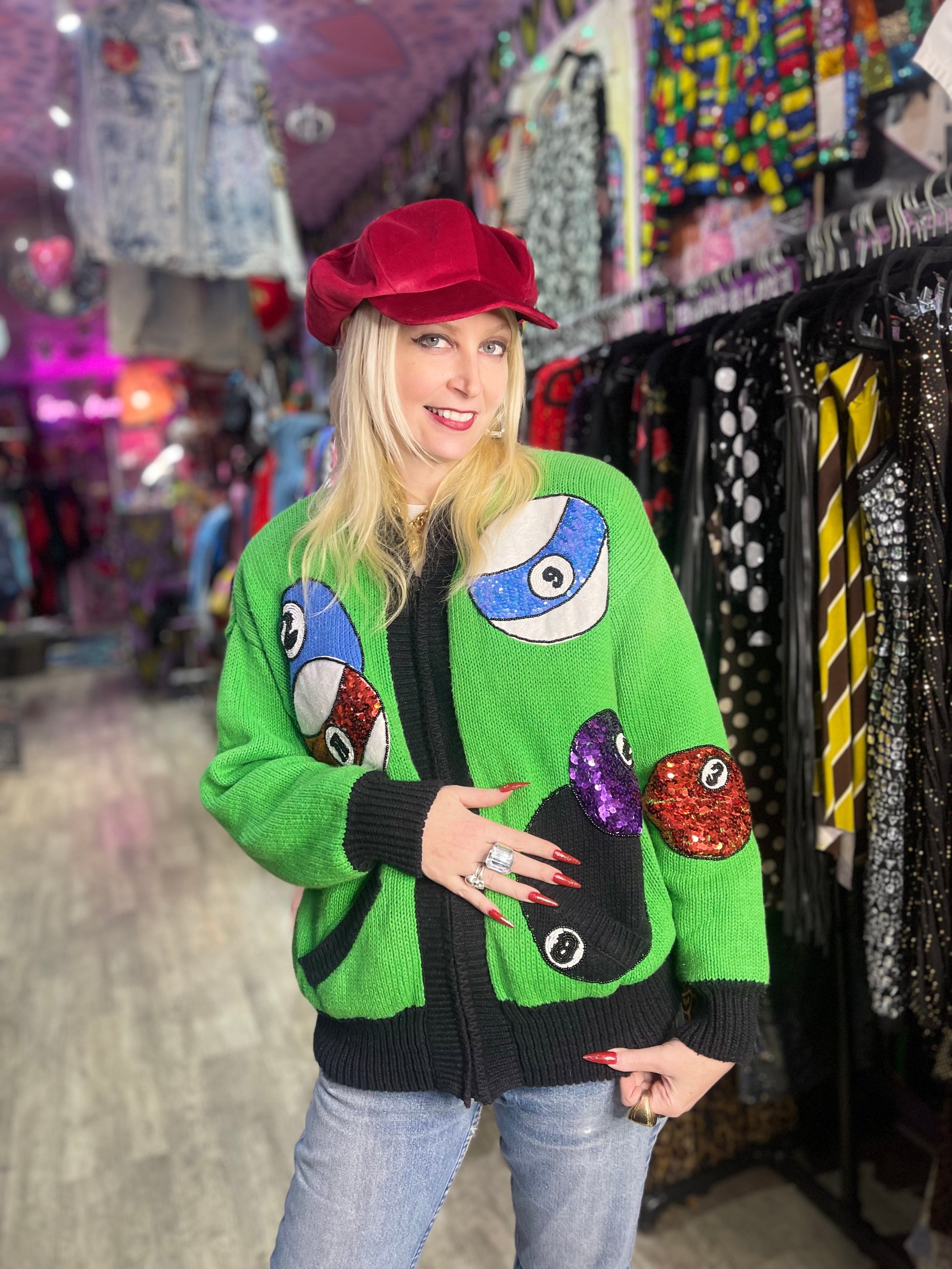 Vintage 90s Billiards Sweater Jacket - Spark Pretty
