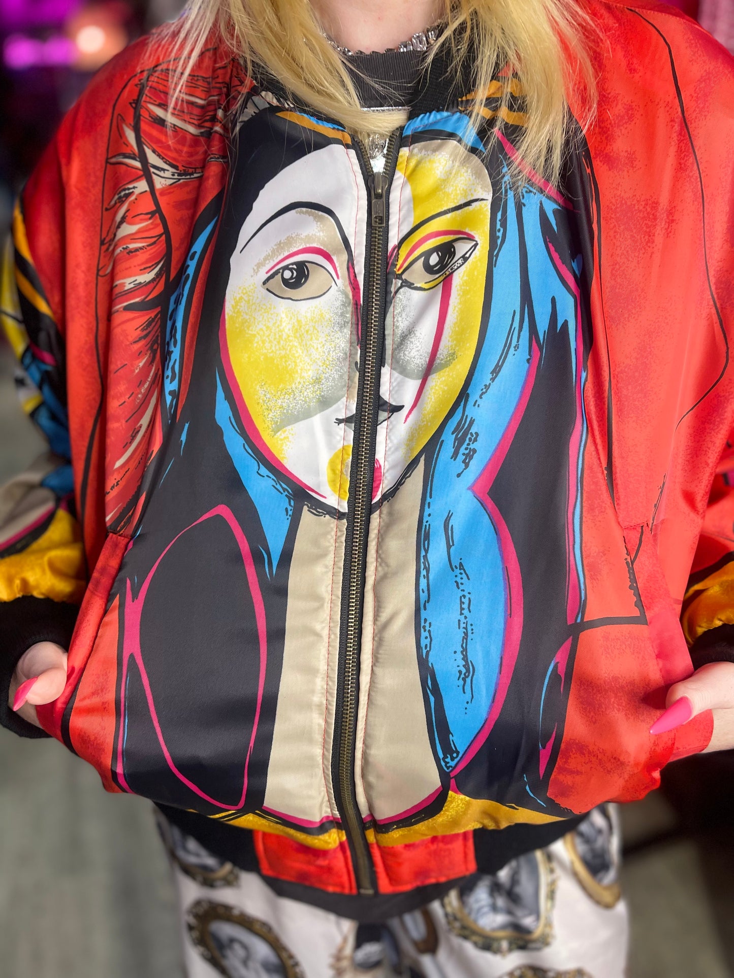 Vintage 90s Picasso Style Graphic Jacket