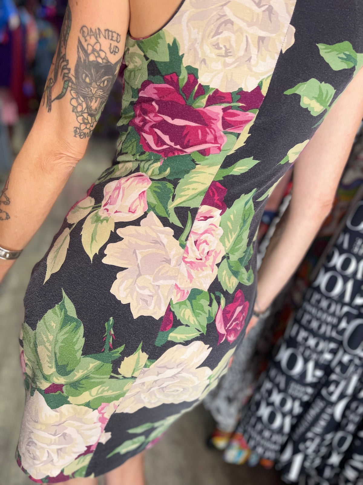 Vintage 80s Punk Label Floral Betsey Johnson Dress - Spark Pretty