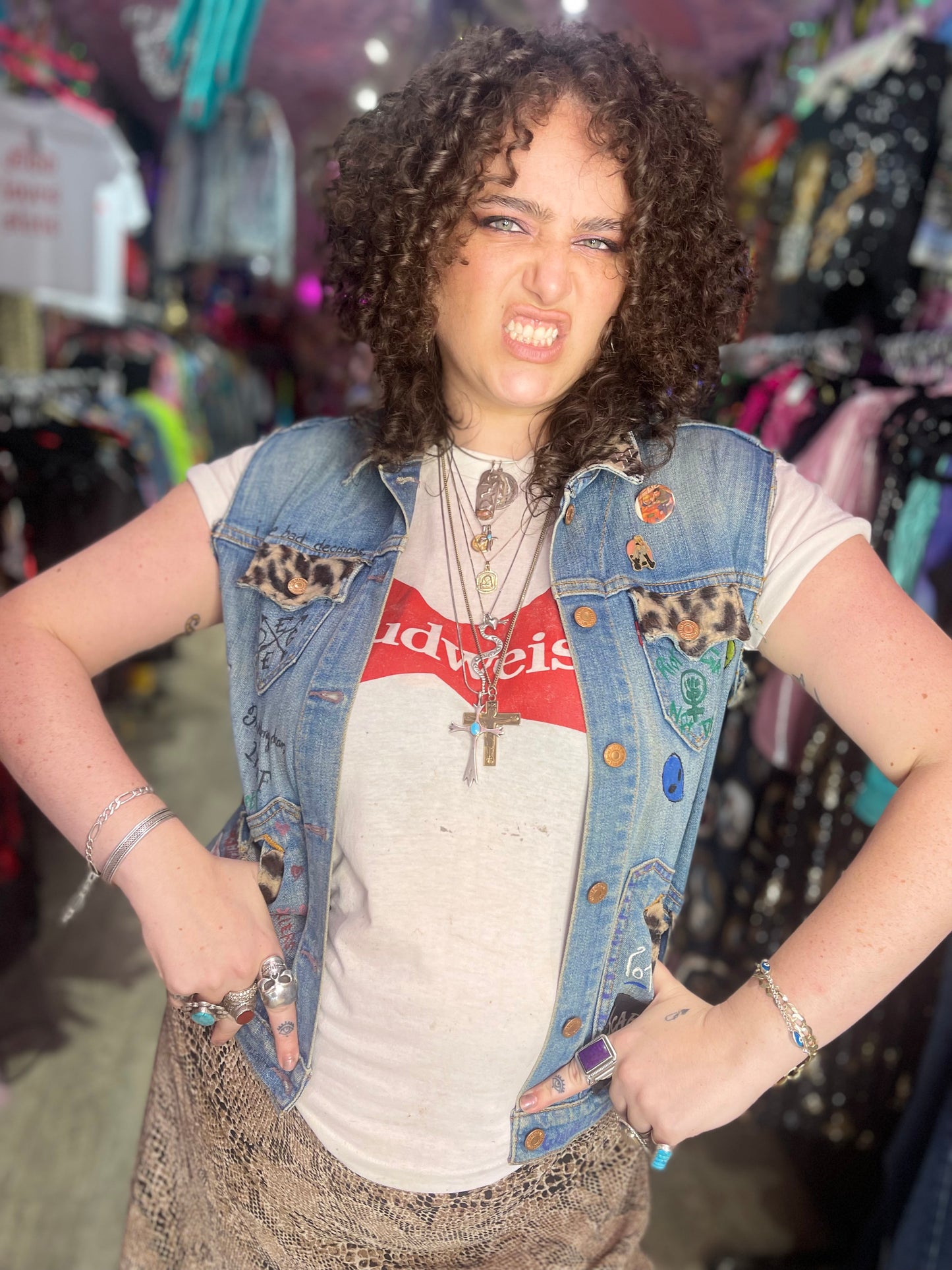 Vintage 90s Customized Punk Feminist Vest - Spark Pretty