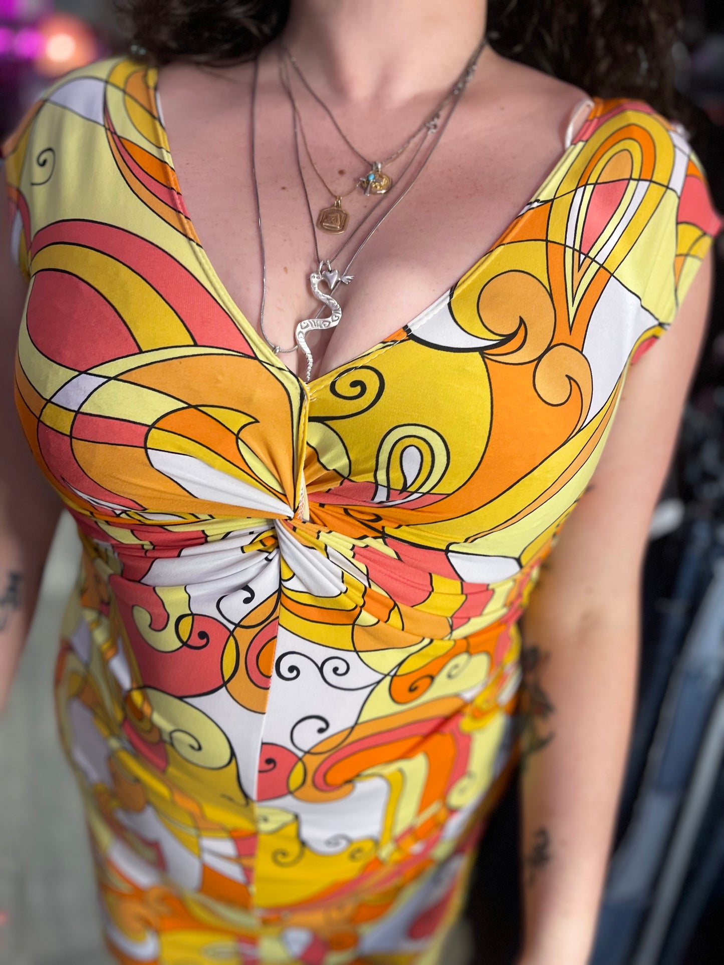 Vintage Y2K Midi Geometric Dress - Spark Pretty