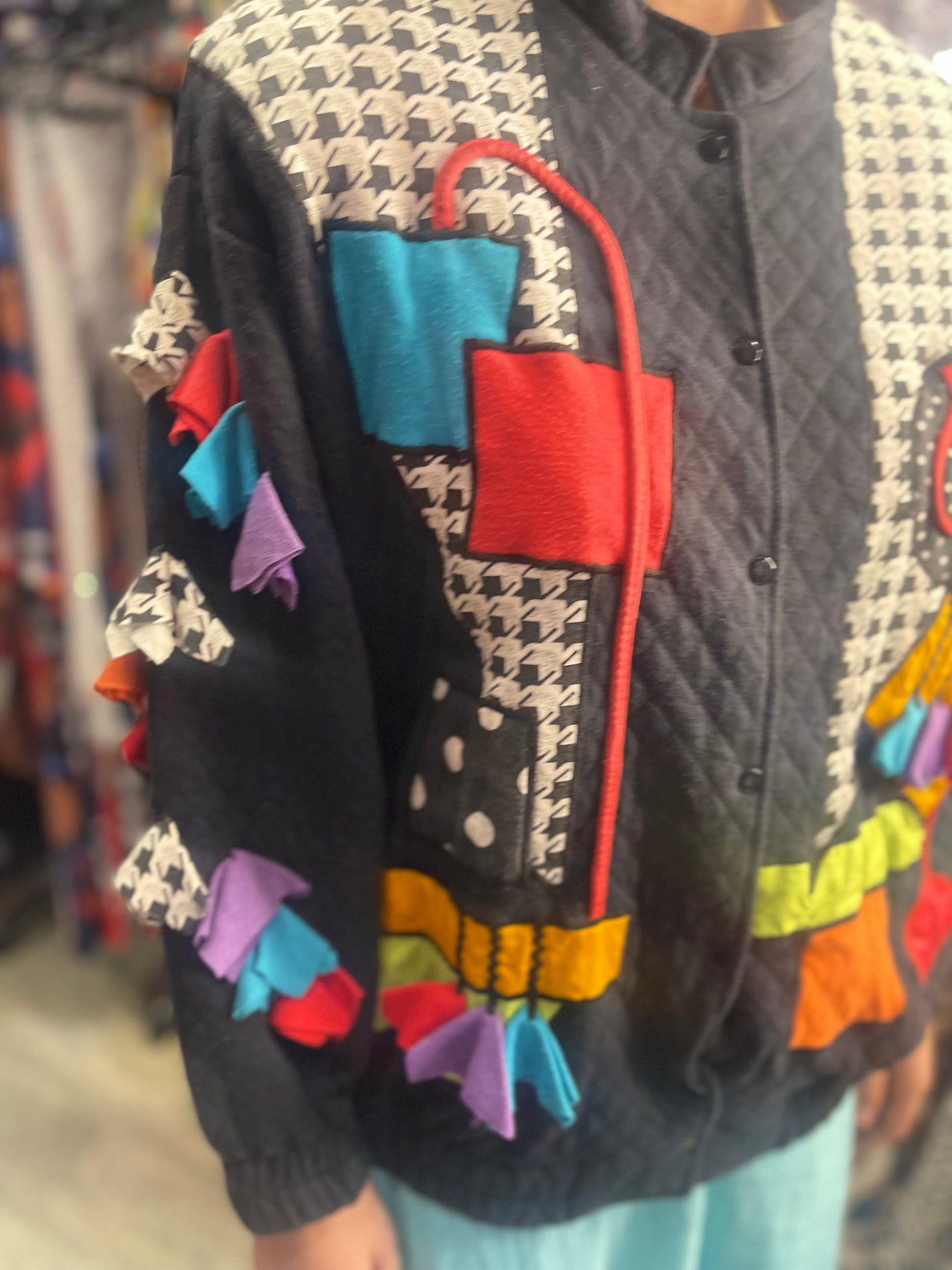 Vintage 90s Mixed Shapes Quilted Jacket