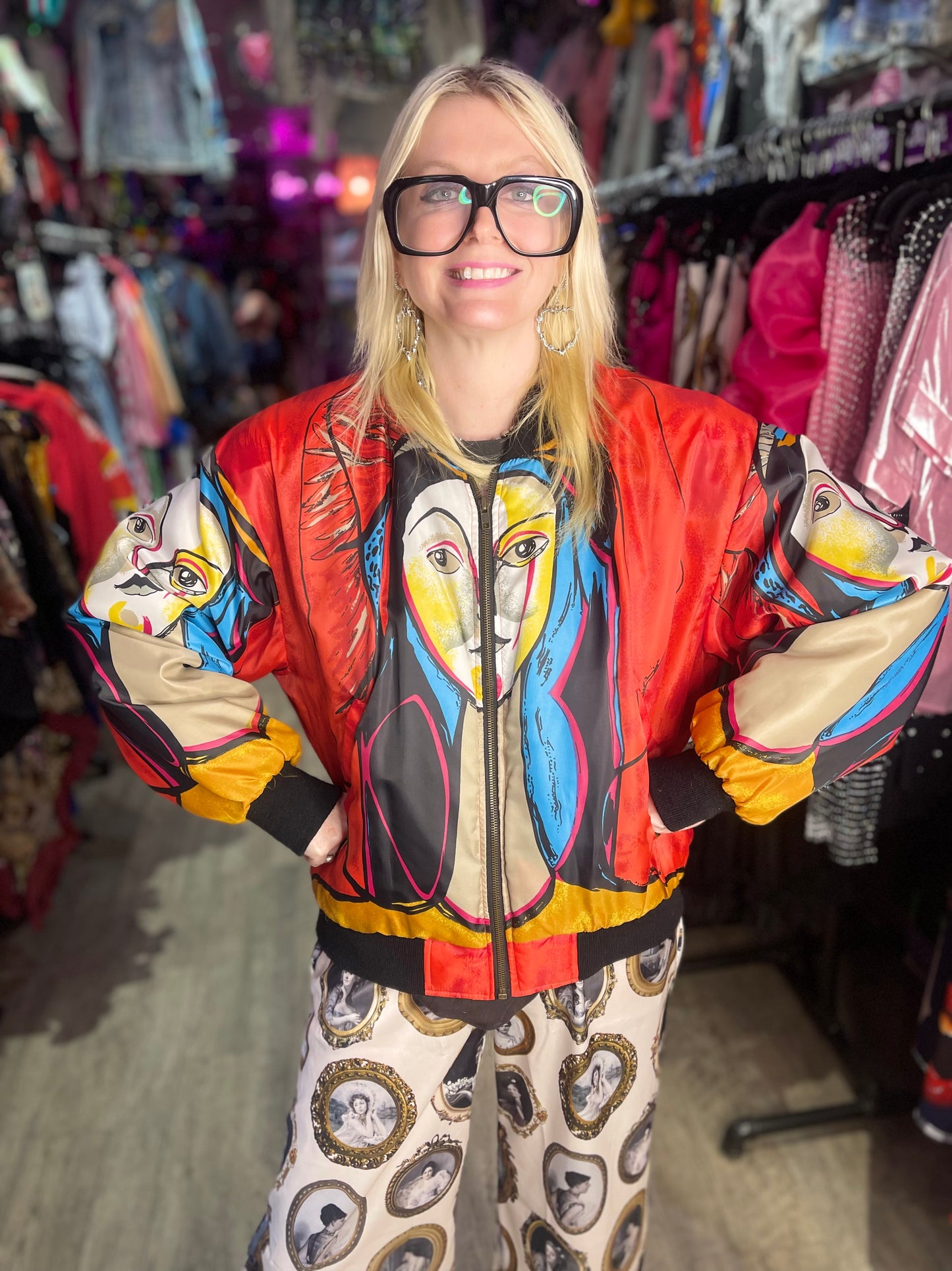 Vintage 90s Picasso Style Graphic Jacket