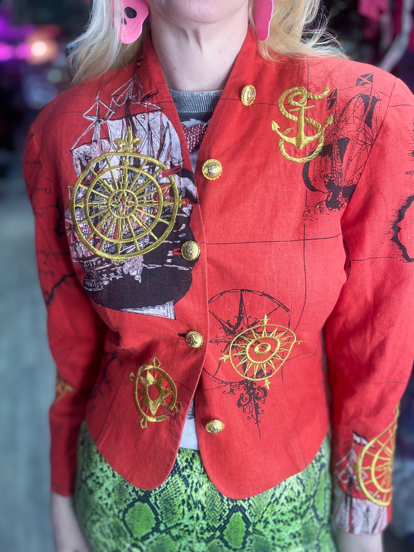 Vintage 90s Nautical Cropped Jacket