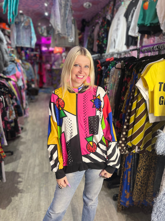 Vintage 90s Geometric Pop Art Jacket