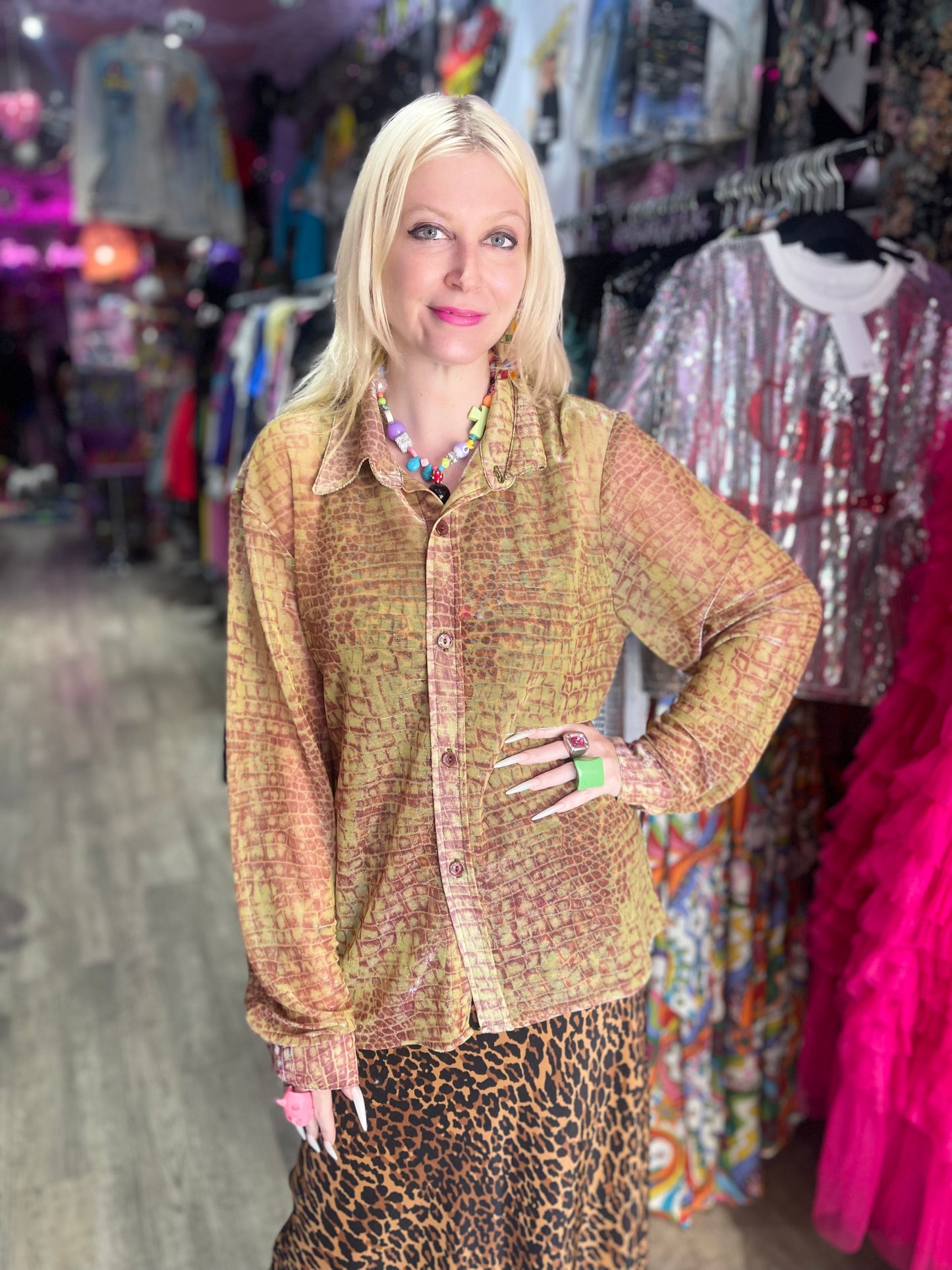 Vintage 90s Semi Sheer Rave Shirt