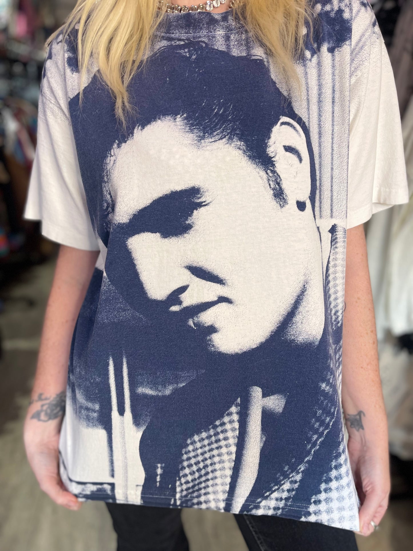 Vintage 90s Elvis All Over Print T-shirt