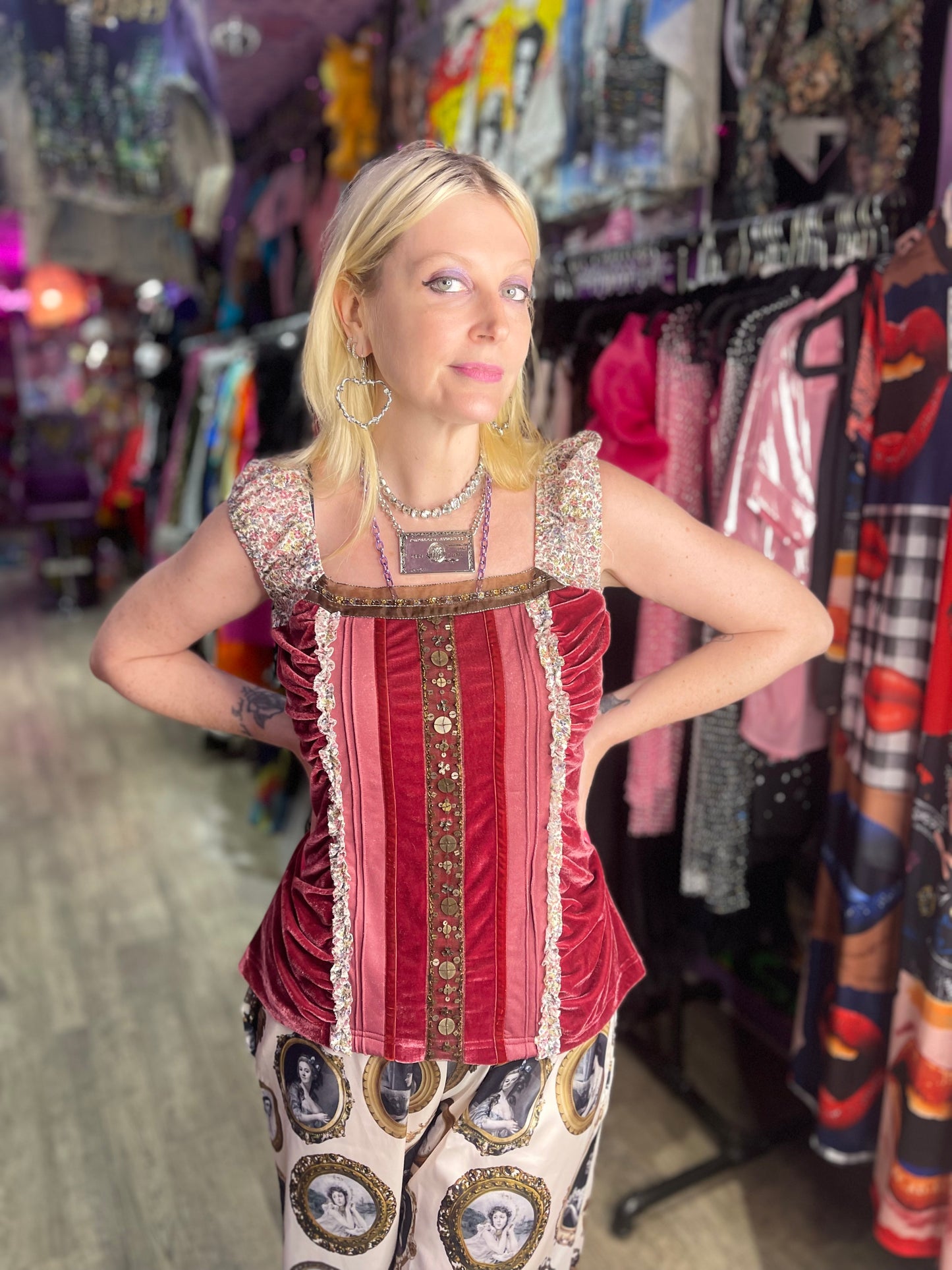 Vintage Y2K Romantic Velvety Top