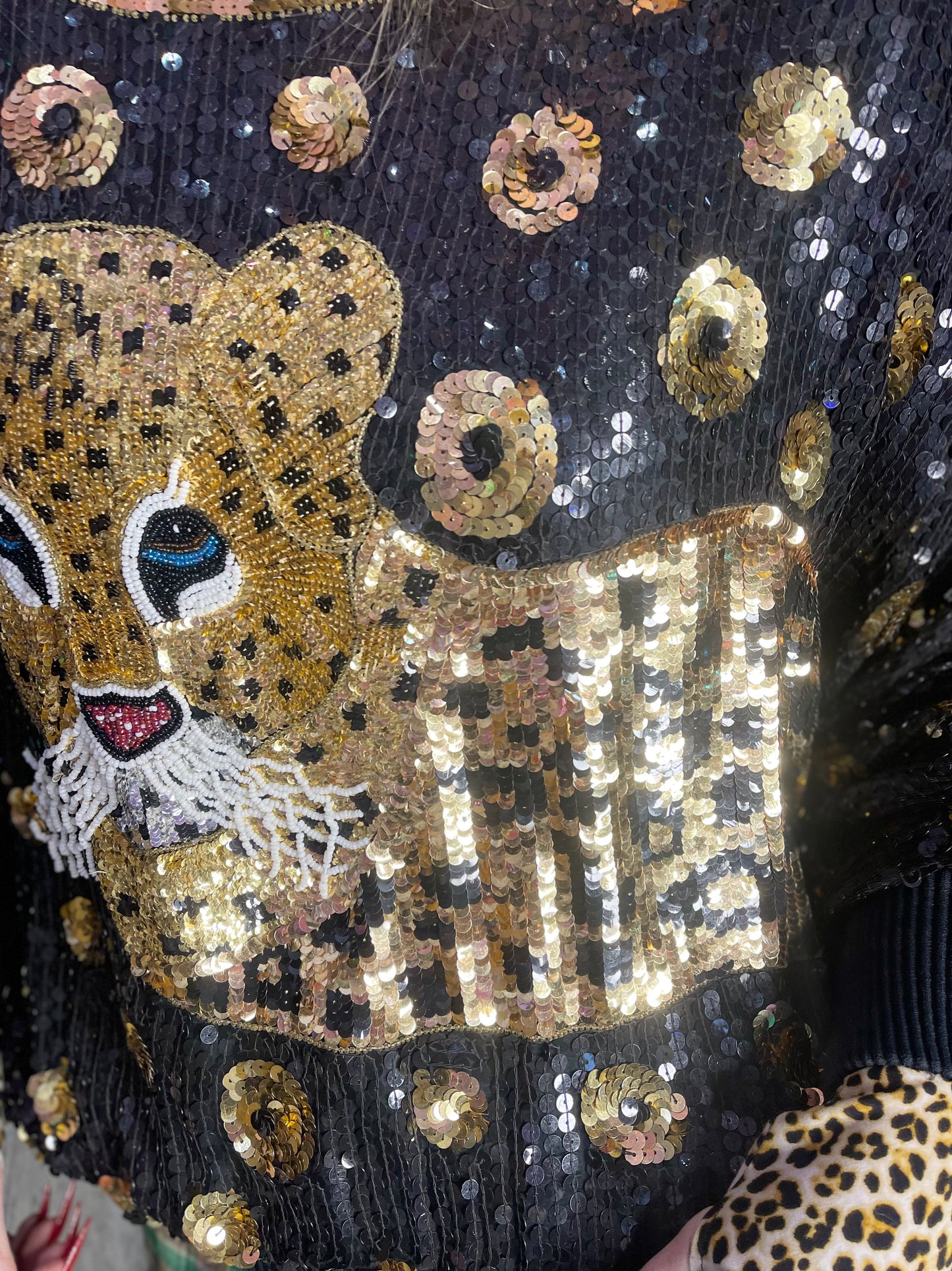 Vintage 80s Sequin Tiger Blouse - Spark Pretty