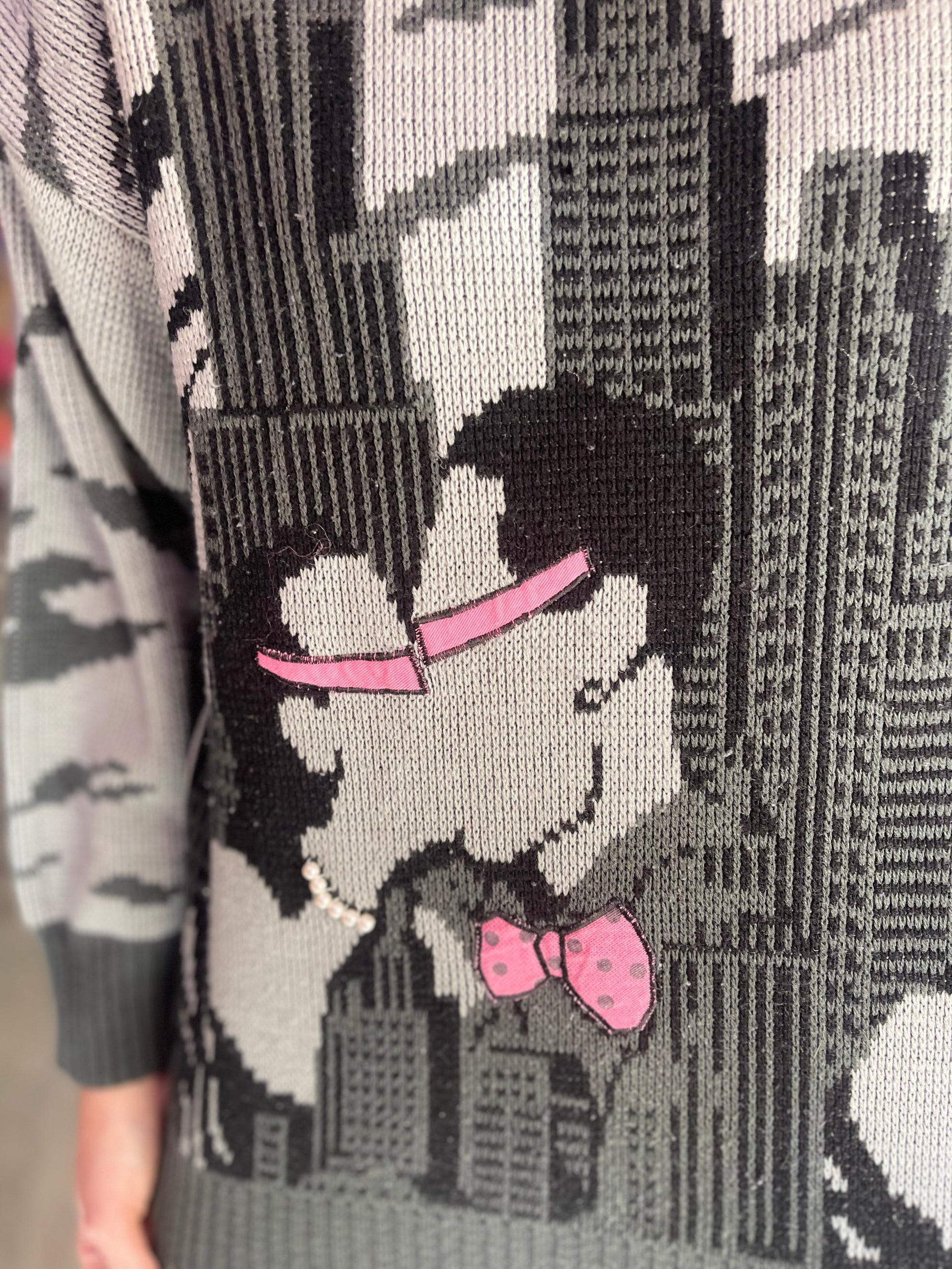 Vintage 80s New York New Wave Couple Sweater - Spark Pretty