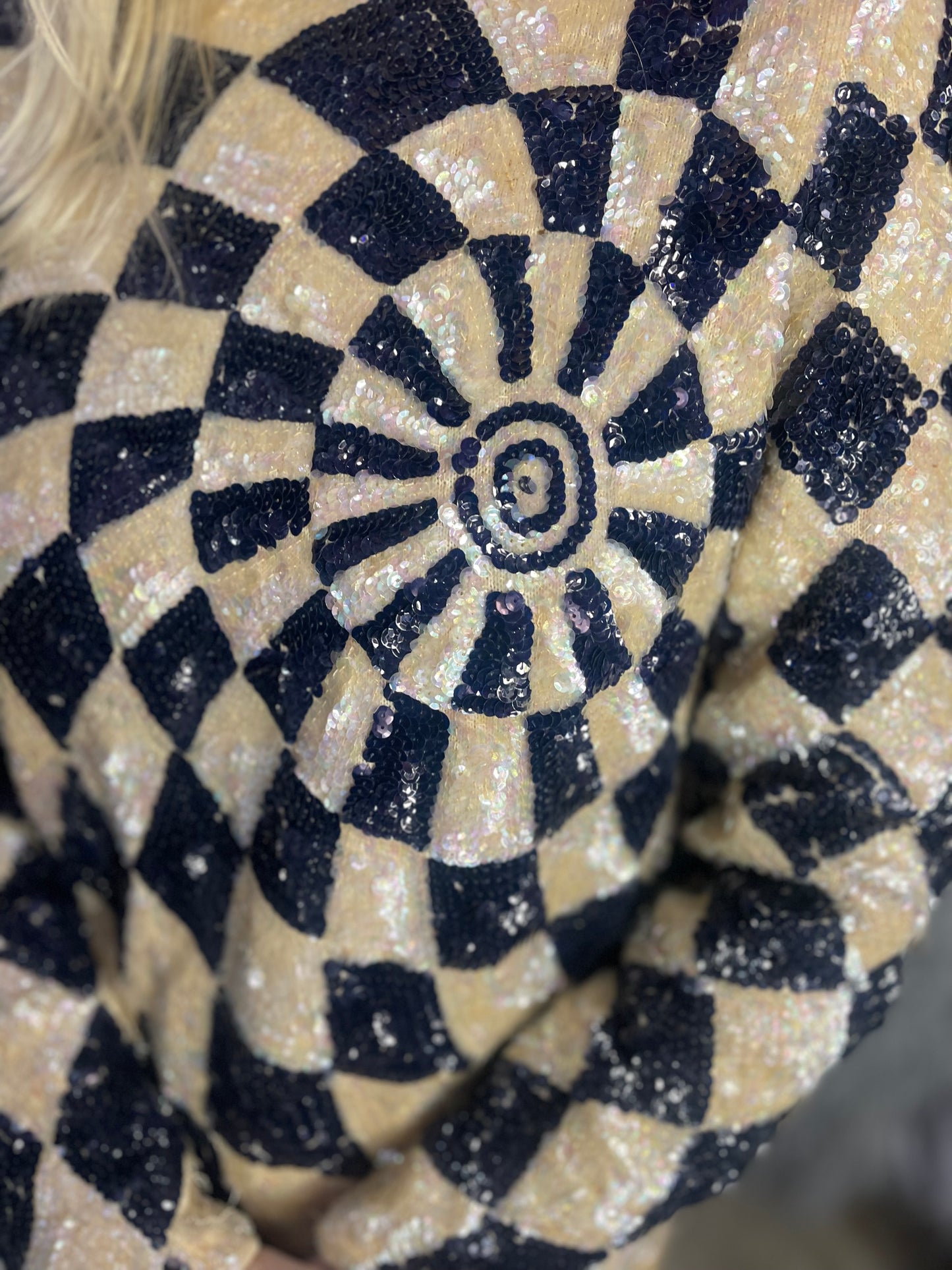 Vintage 70s Sequin Swirl Top