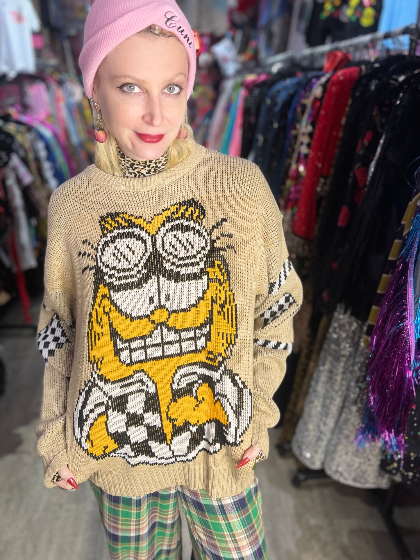 Vintage 80s Garfield Sweater - Spark Pretty