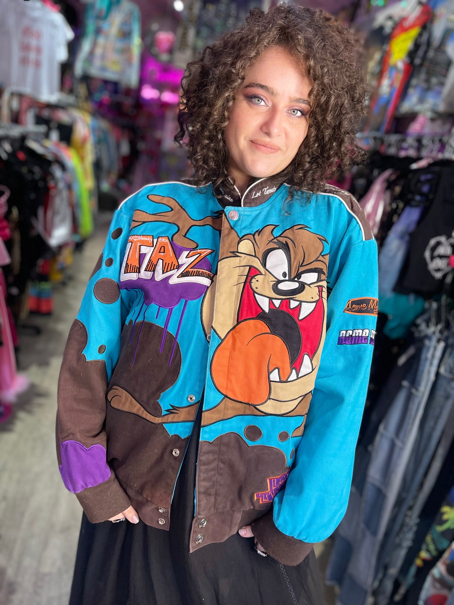 Vintage 90s Taz Racecar Jacket - Spark Pretty