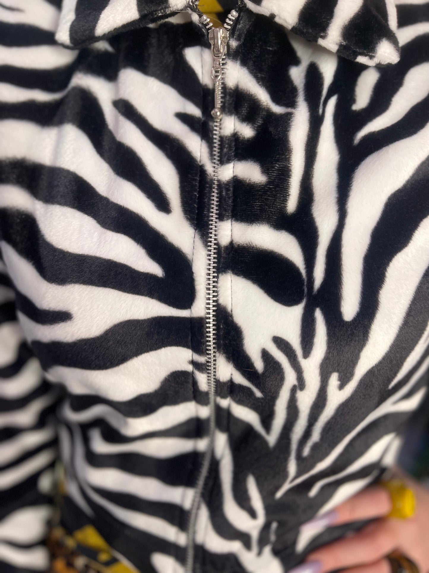 Vintage 90s Zebra Cropped Jacket - Spark Pretty
