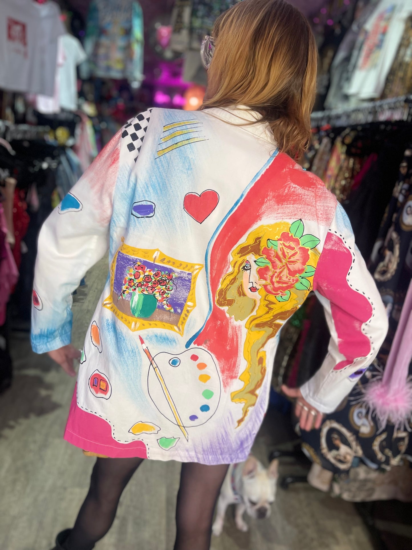 Vintage 90s Painted and Bedazzled Blazer - Spark Pretty