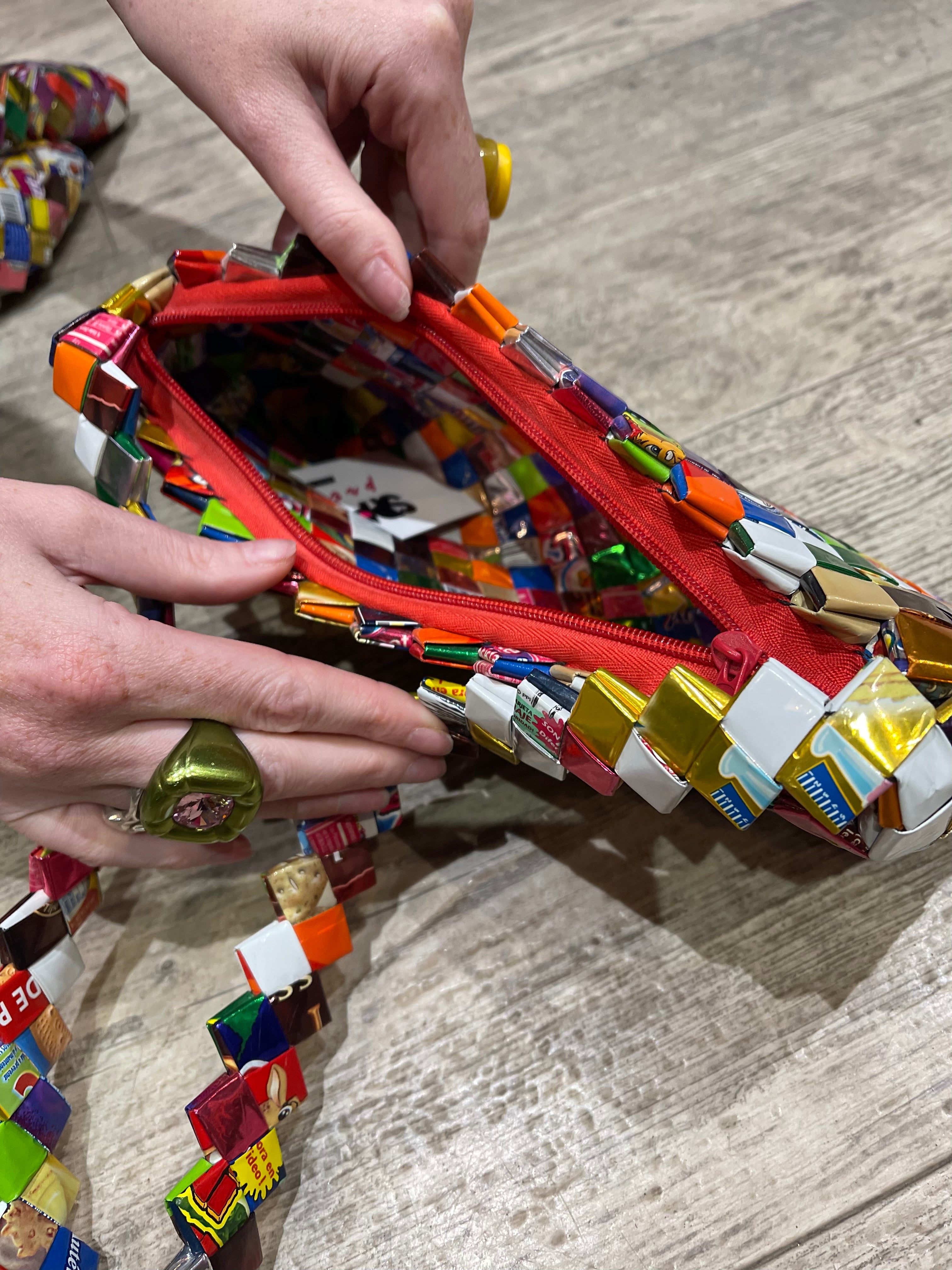Candy Wrapper' Purse · How To Weave A Woven Bag · Weaving on Cut Out + Keep