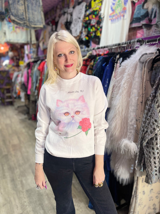 Vintage 80s Cat Sweatshirt