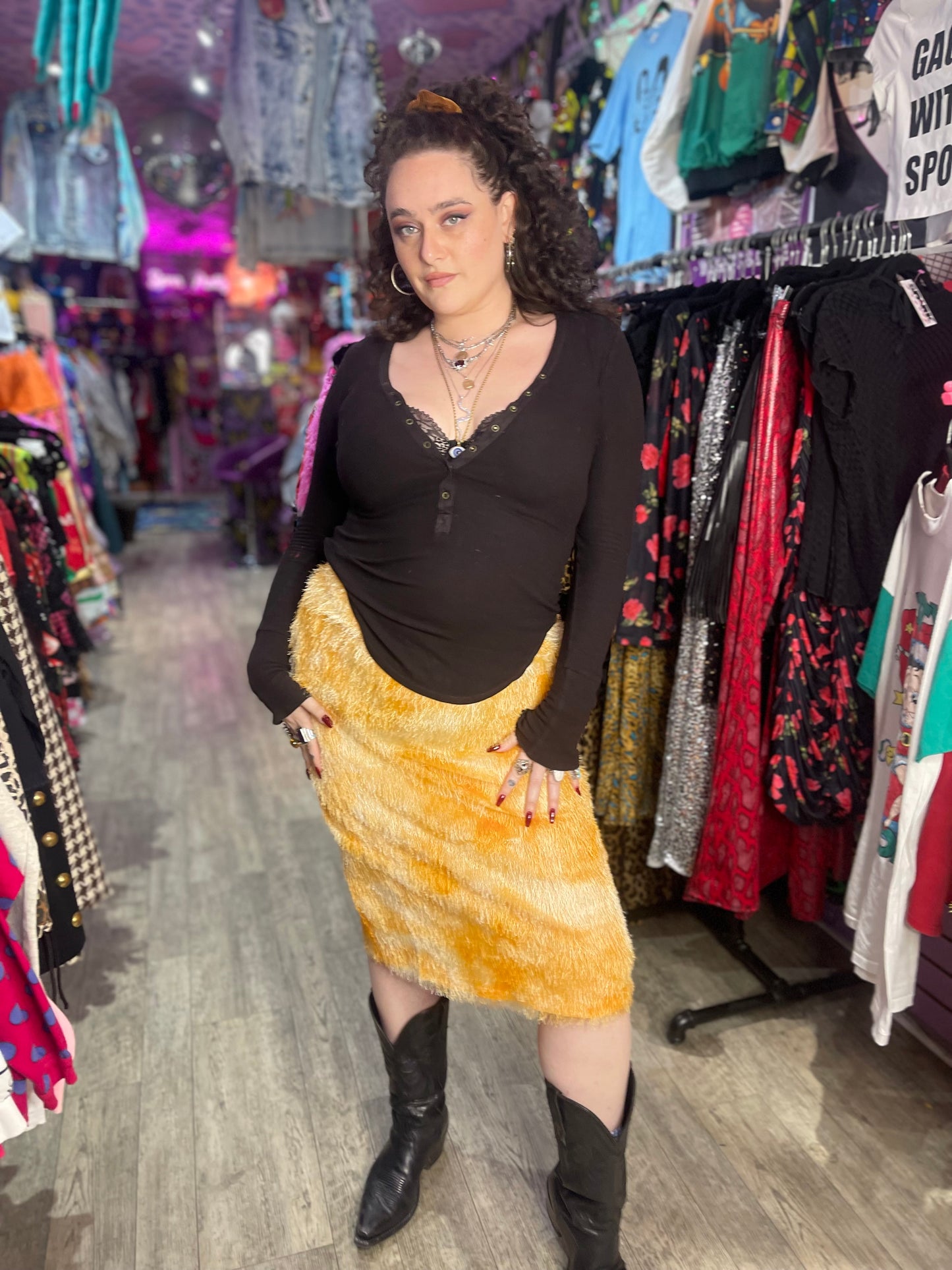 Vintage Y2K Fuzzy Skirt