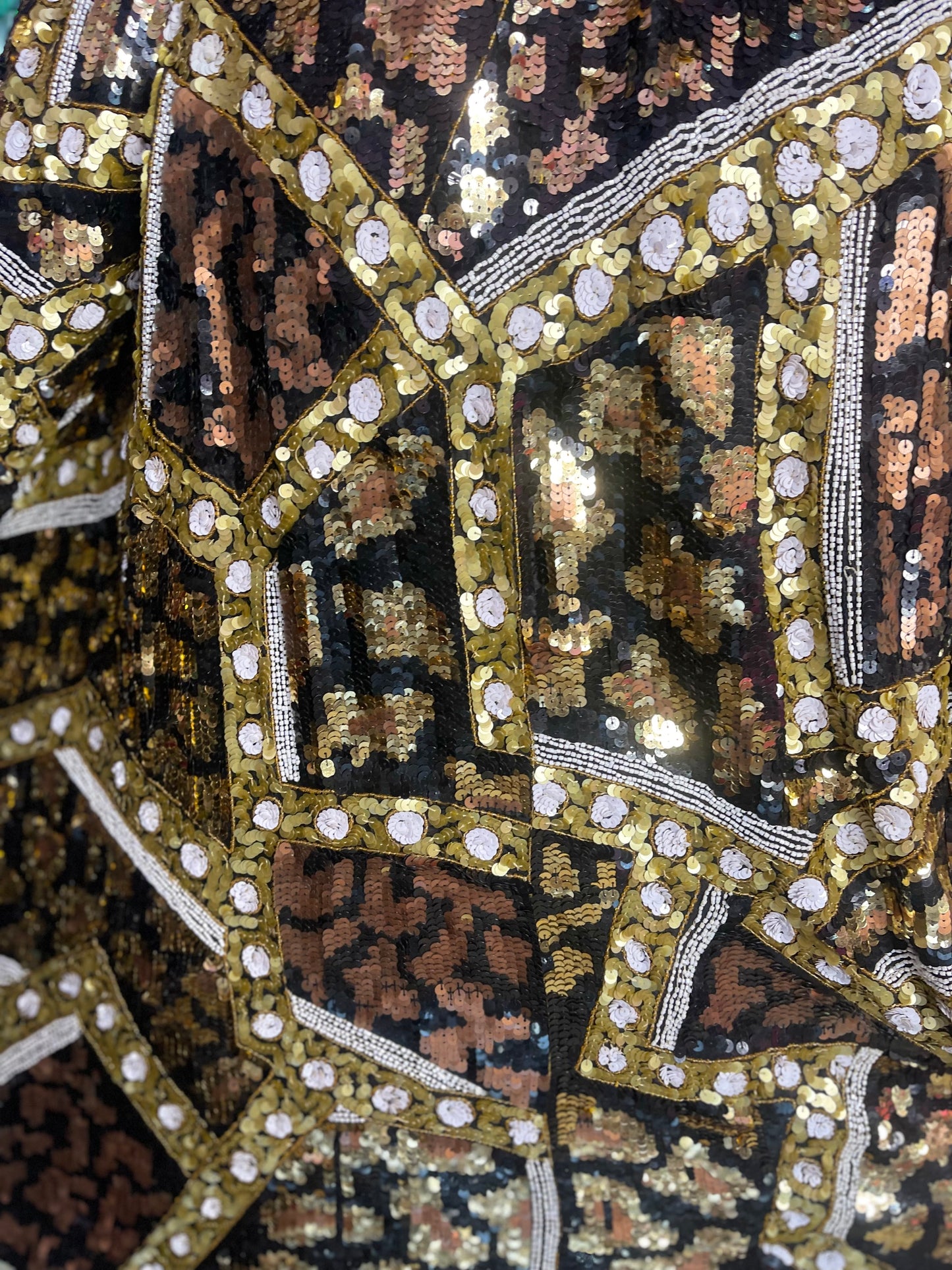Vintage 80s Sequin Encrusted Gold Kimono Jacket - Spark Pretty