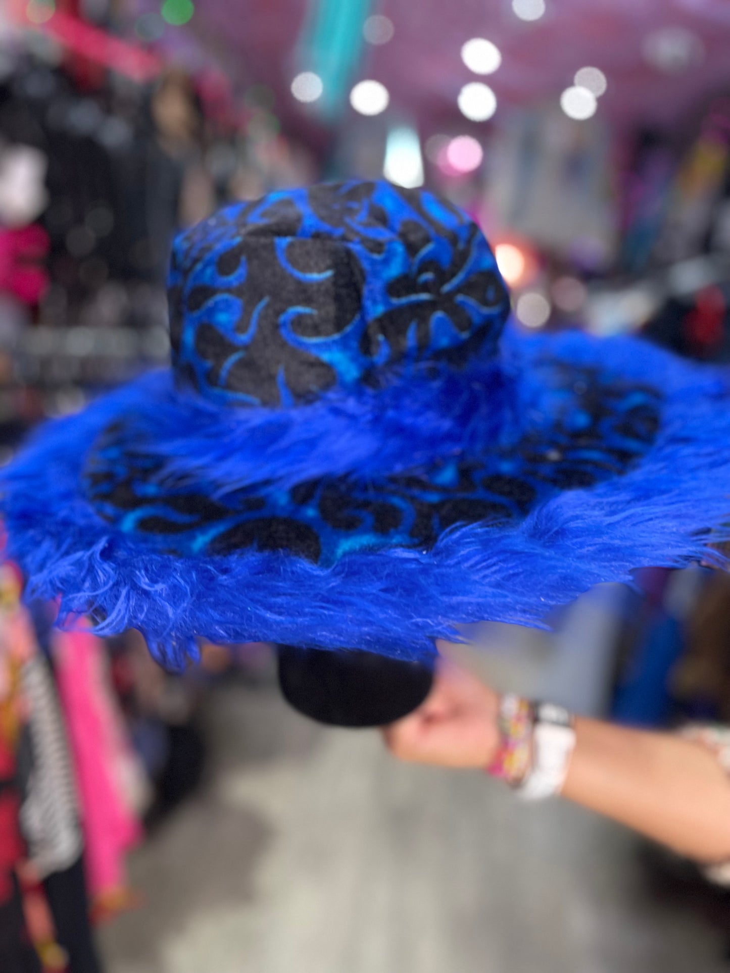 Flame and Faux Fur Rave Hat