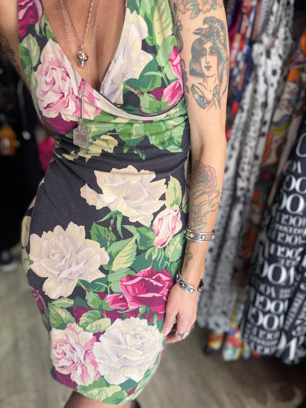 Vintage 80s Punk Label Floral Betsey Johnson Dress - Spark Pretty