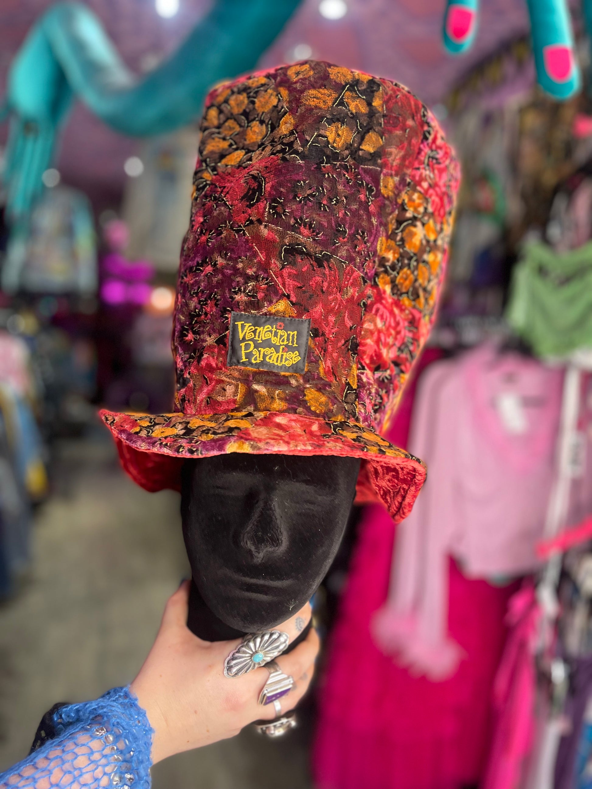 Vintage 90s Velvet Burnout XL Top Hat - Spark Pretty