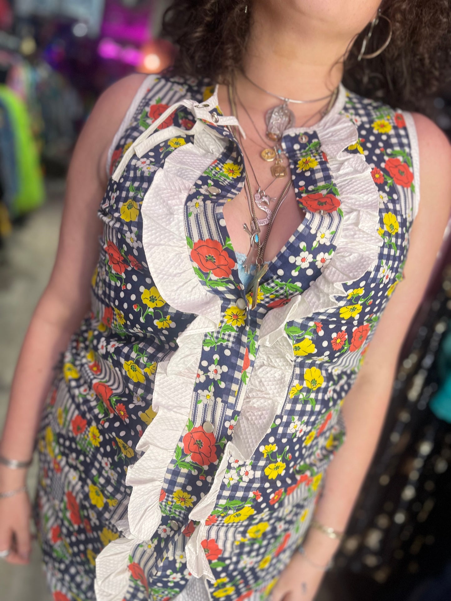 Vintage 70s Floral Shift Dress - Spark Pretty