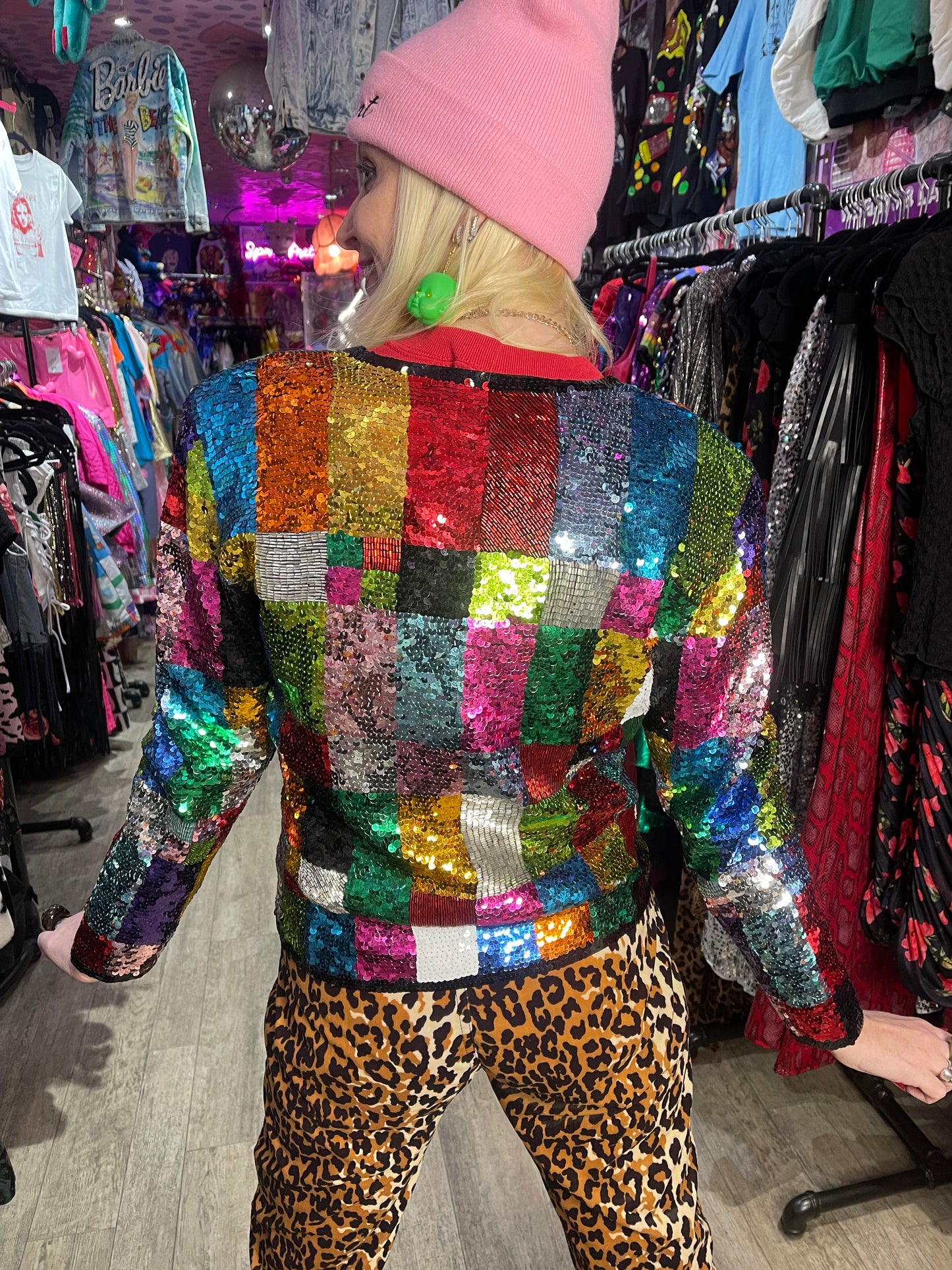 Vintage 90s Sequin Rainbow Cropped Jacket - Spark Pretty