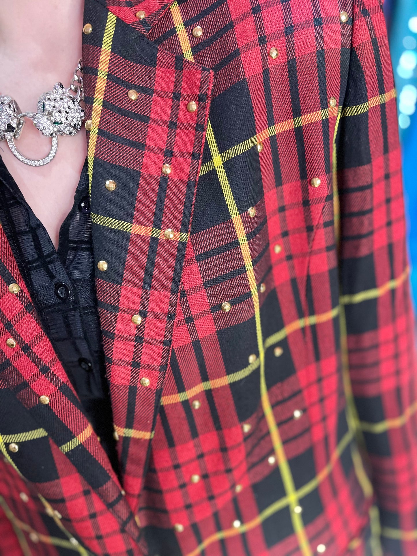 Vintage 90s Red Plaid Blazer