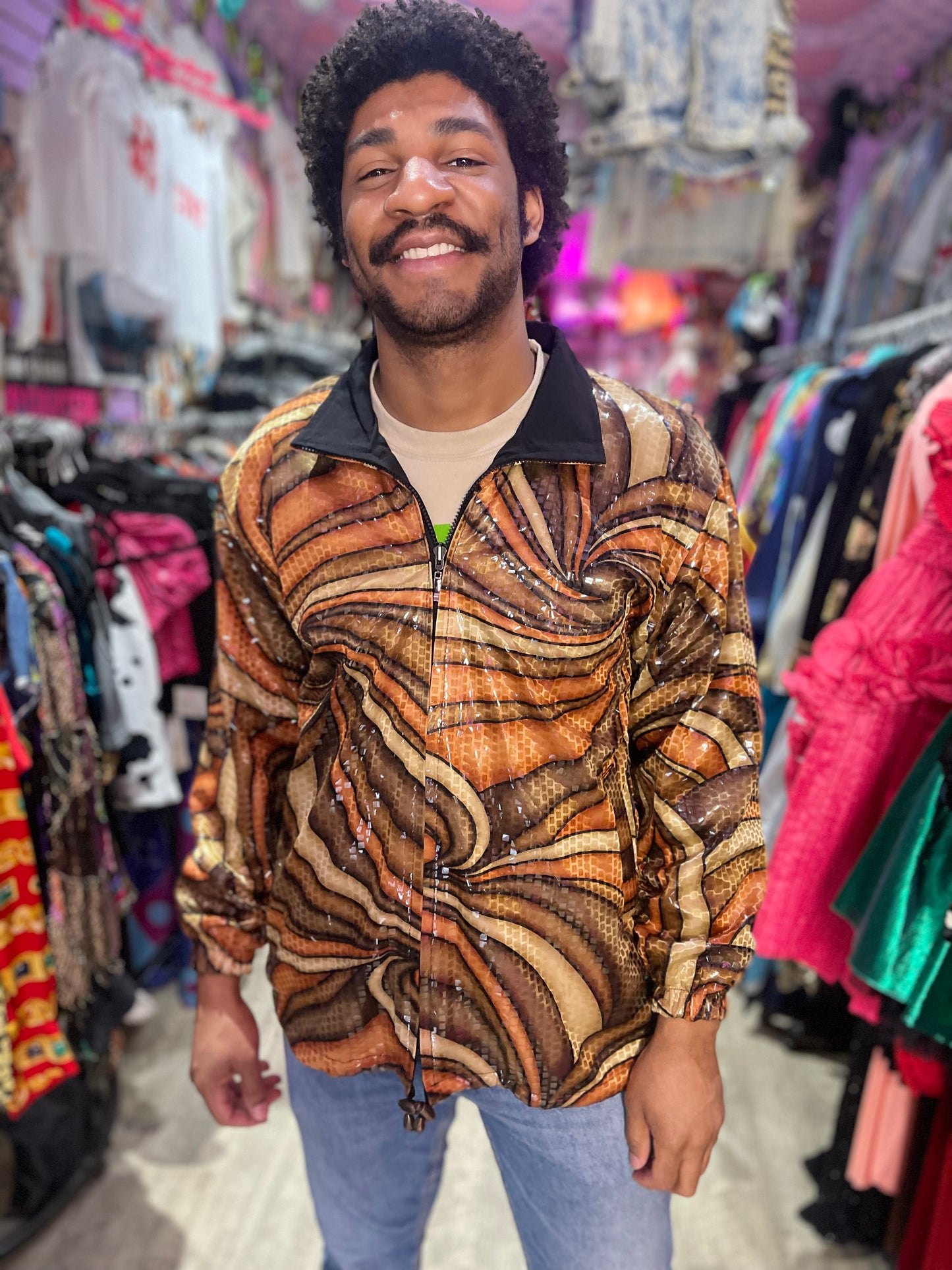 Vintage 90s Shiny Sequin Swirl Jacket