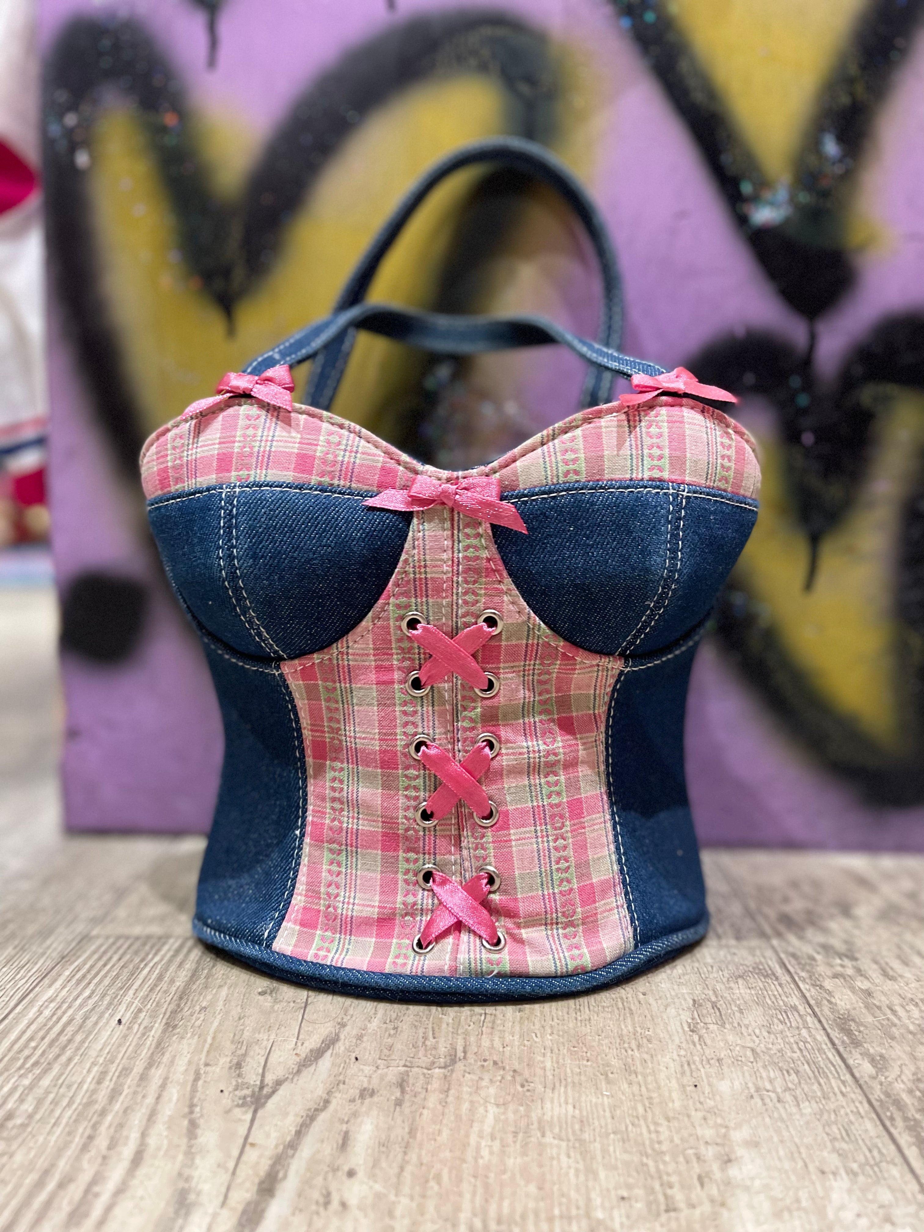 Vintage Y2K Blue Denim Bustier Mini Purse – Spark Pretty