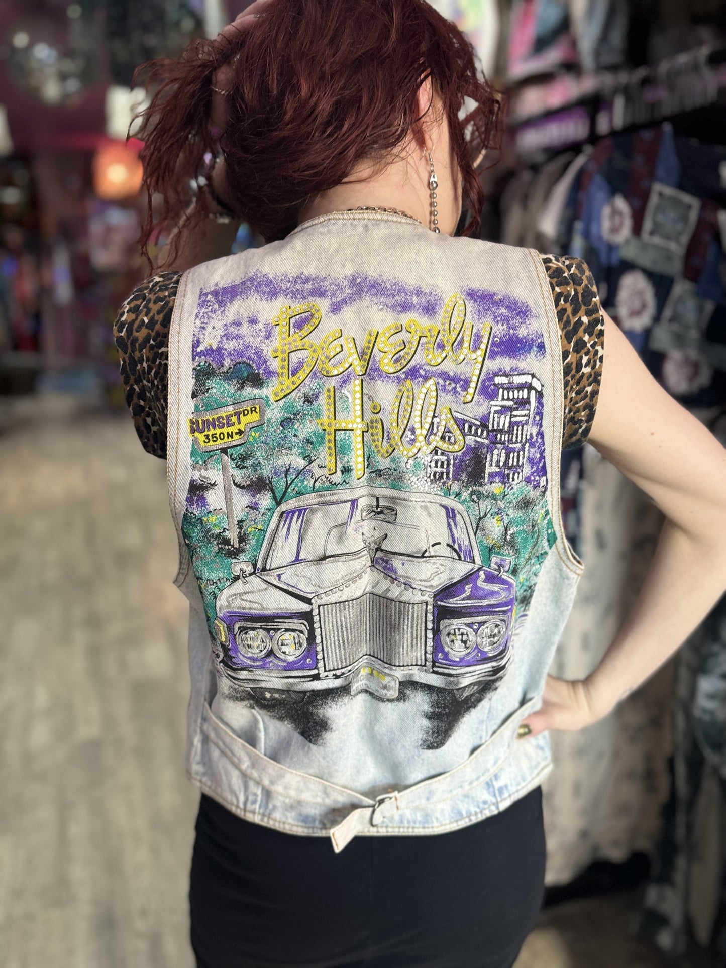 Vintage 80s Painted Beverly Hills Vest